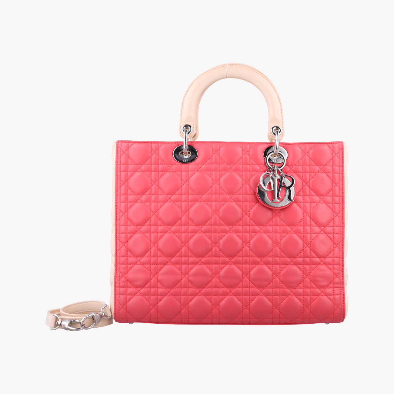 Lady Dior Red x beige lambskin  15-BO-0113レディディオール レッド x ベージュ ラムスキン  15-BO-0113