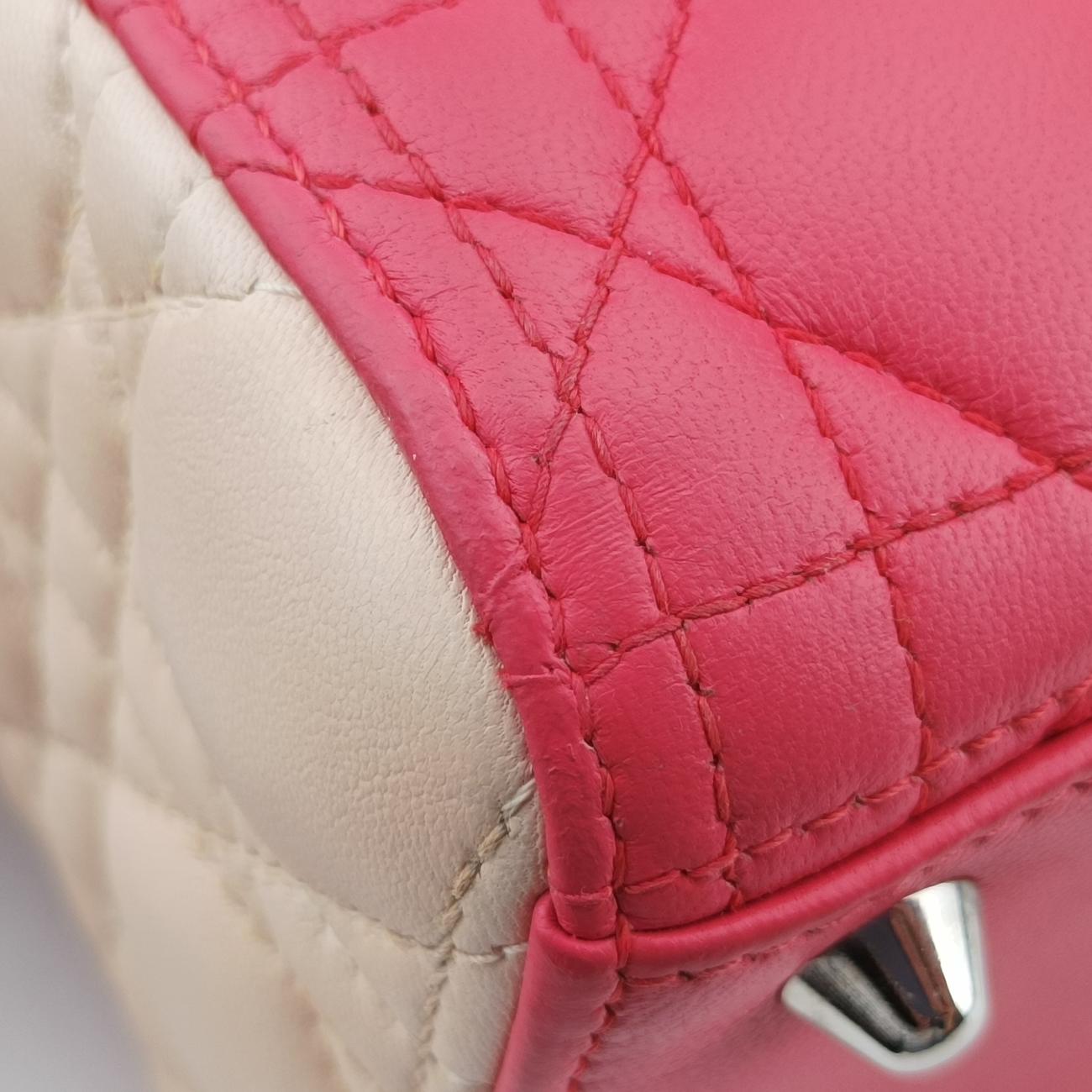 Lady Dior Red x beige lambskin  15-BO-0113レディディオール レッド x ベージュ ラムスキン  15-BO-0113