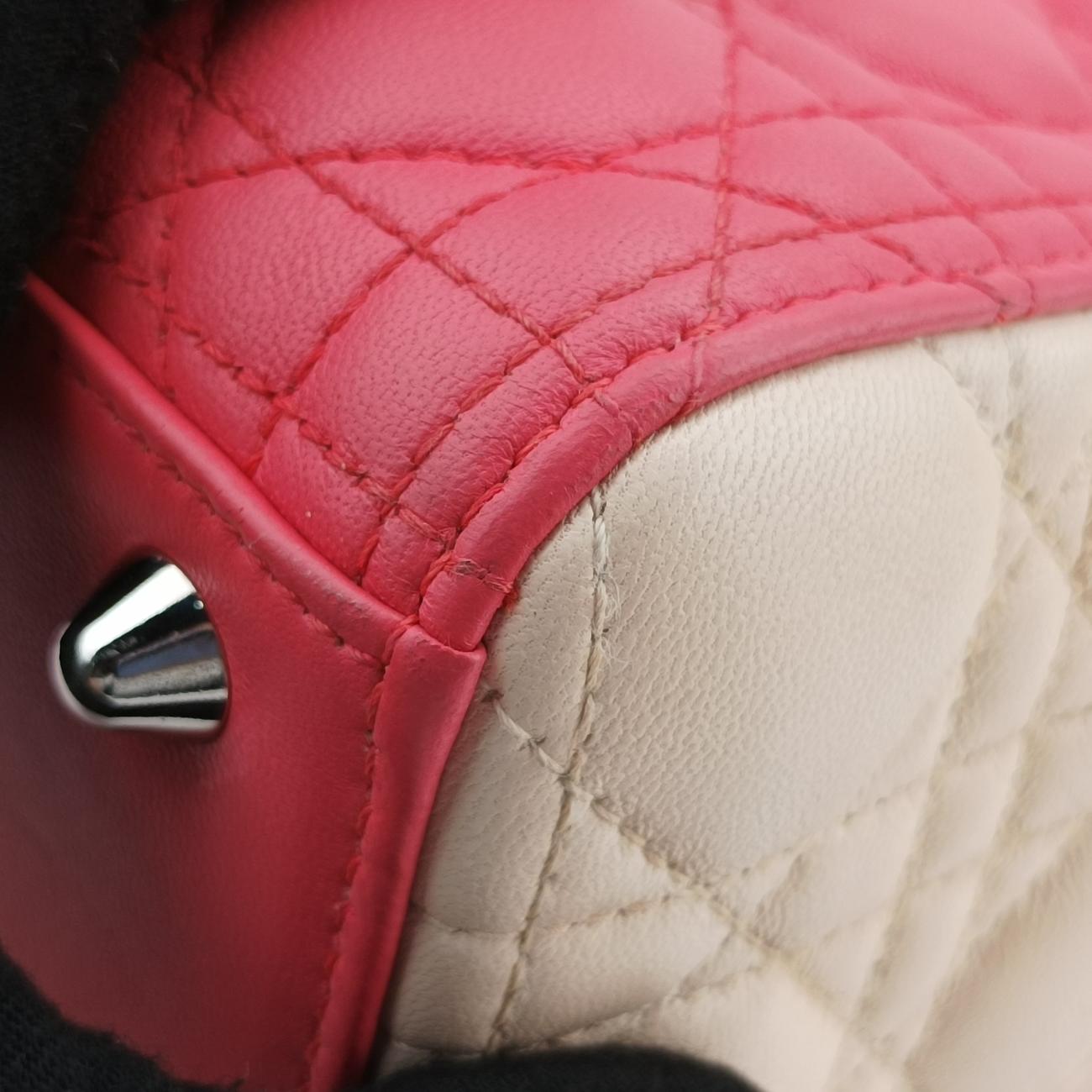 Lady Dior Red x beige lambskin  15-BO-0113レディディオール レッド x ベージュ ラムスキン  15-BO-0113