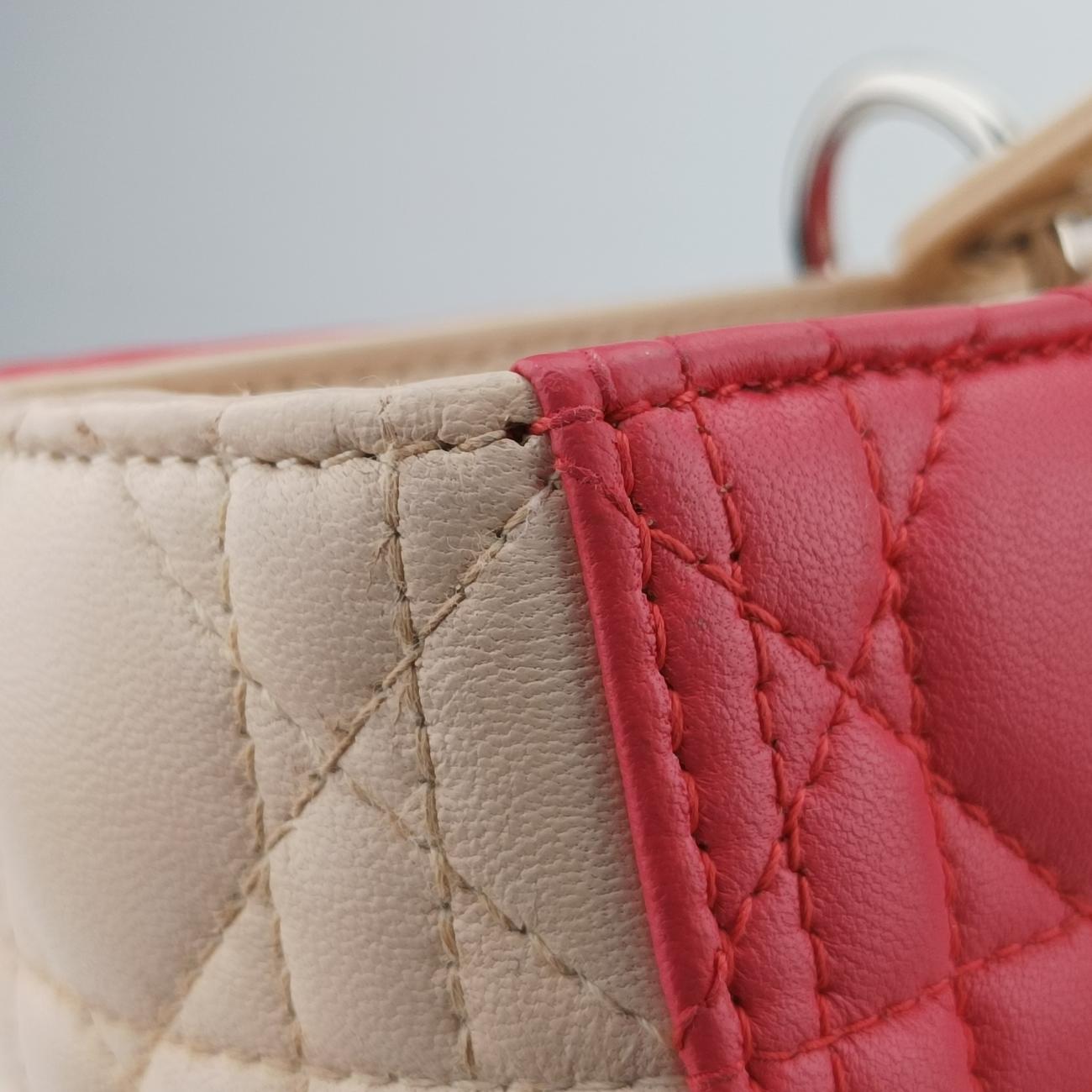 Lady Dior Red x beige lambskin  15-BO-0113レディディオール レッド x ベージュ ラムスキン  15-BO-0113