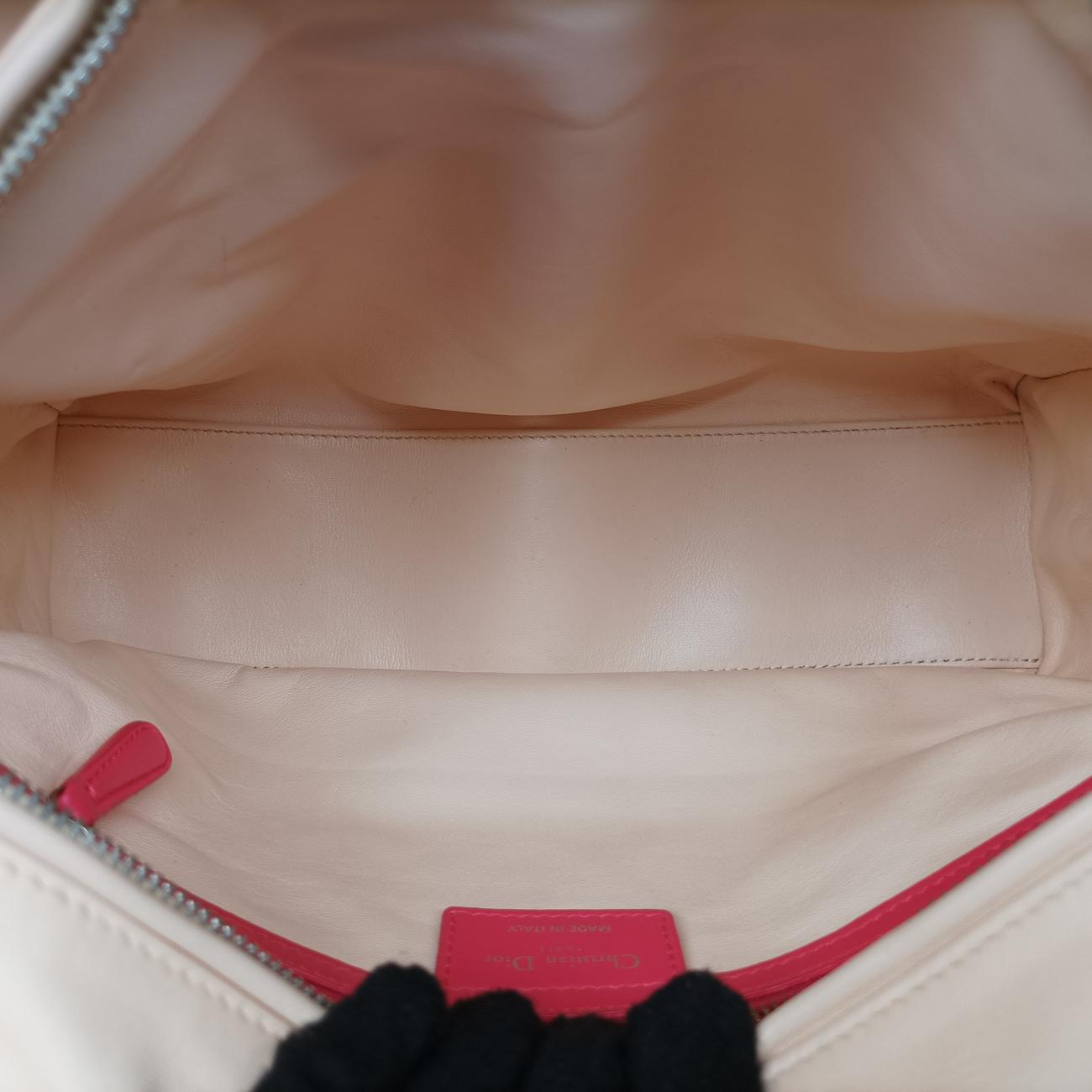 Lady Dior Red x beige lambskin  15-BO-0113レディディオール レッド x ベージュ ラムスキン  15-BO-0113