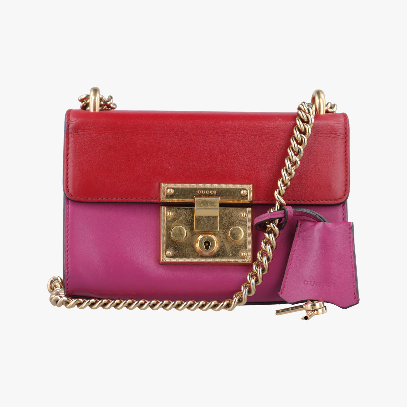Padlock Red×rose Leather 409487 F019246107パドロック レッド×ローズ レザー 409487 F019246107