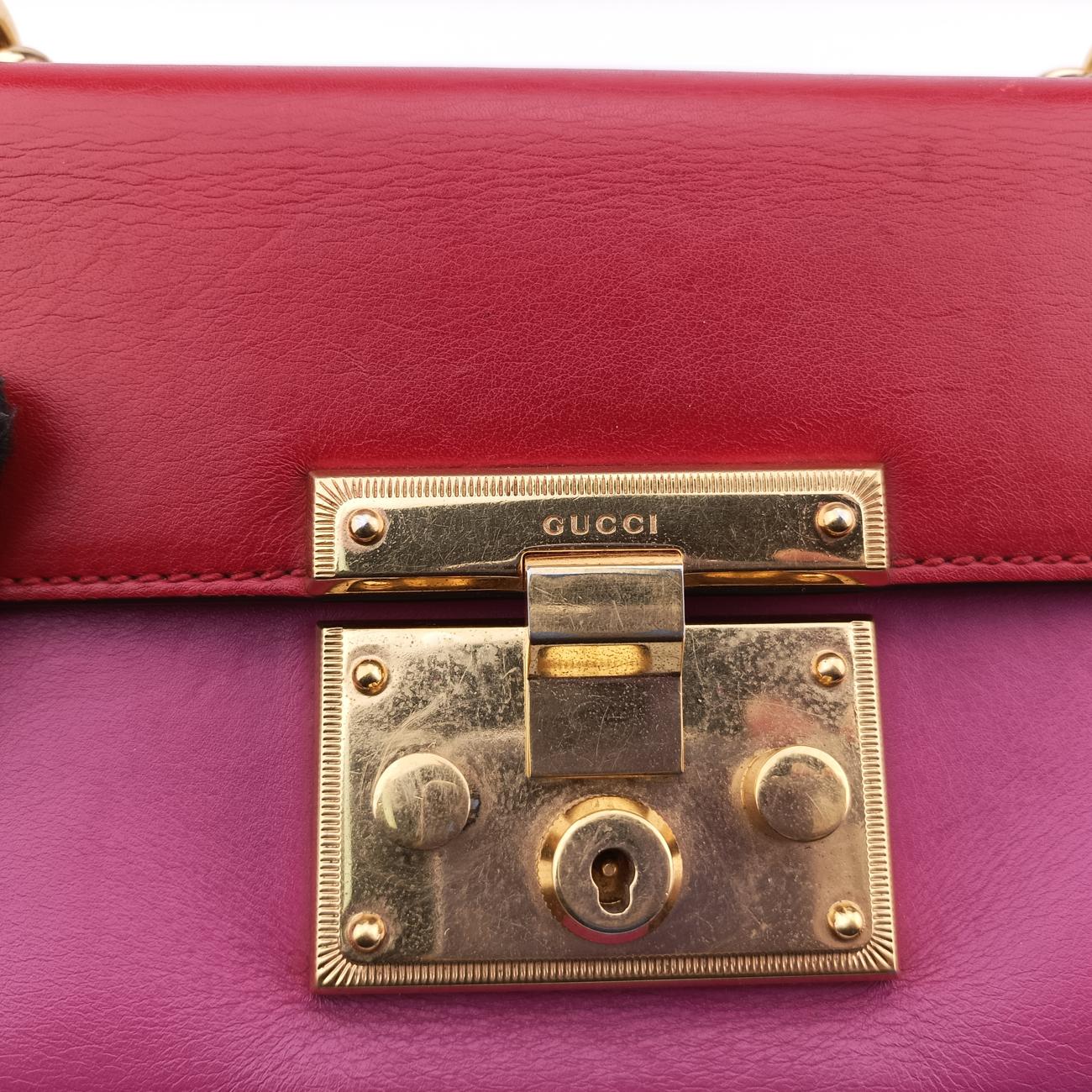 Padlock Red×rose Leather 409487 F019246107パドロック レッド×ローズ レザー 409487 F019246107