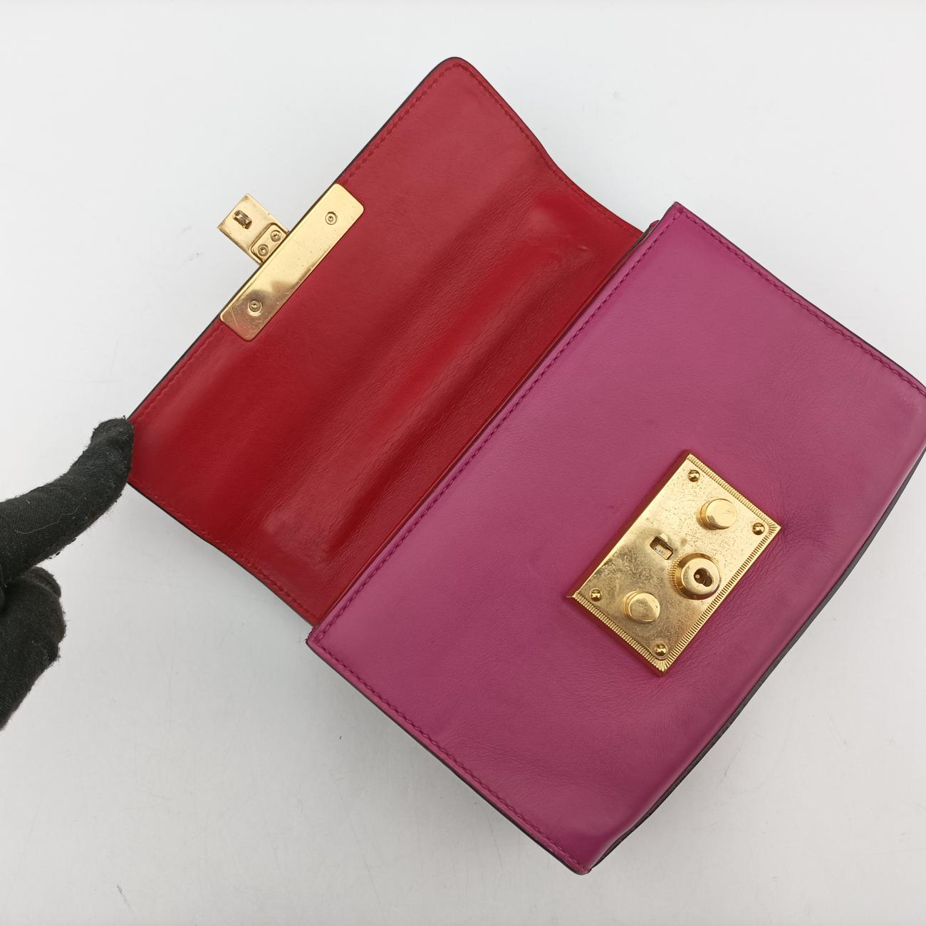 Padlock Red×rose Leather 409487 F019246107パドロック レッド×ローズ レザー 409487 F019246107