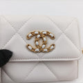 CHANEL 19 Flap Coin Purse White lambskin AP1787 30568493マトラッセ シャネル 19 フラップ コインパース ホワイト ラムスキン AP1787 30568493
