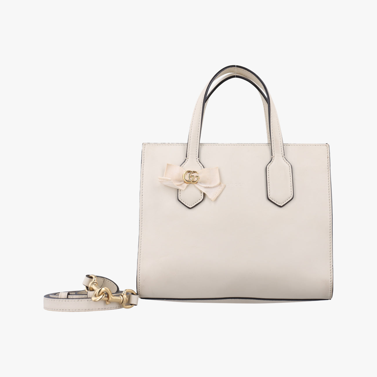 GG Ribbon White Leather 443089 C021182809GGリボン ホワイト レザー 443089 C021182809