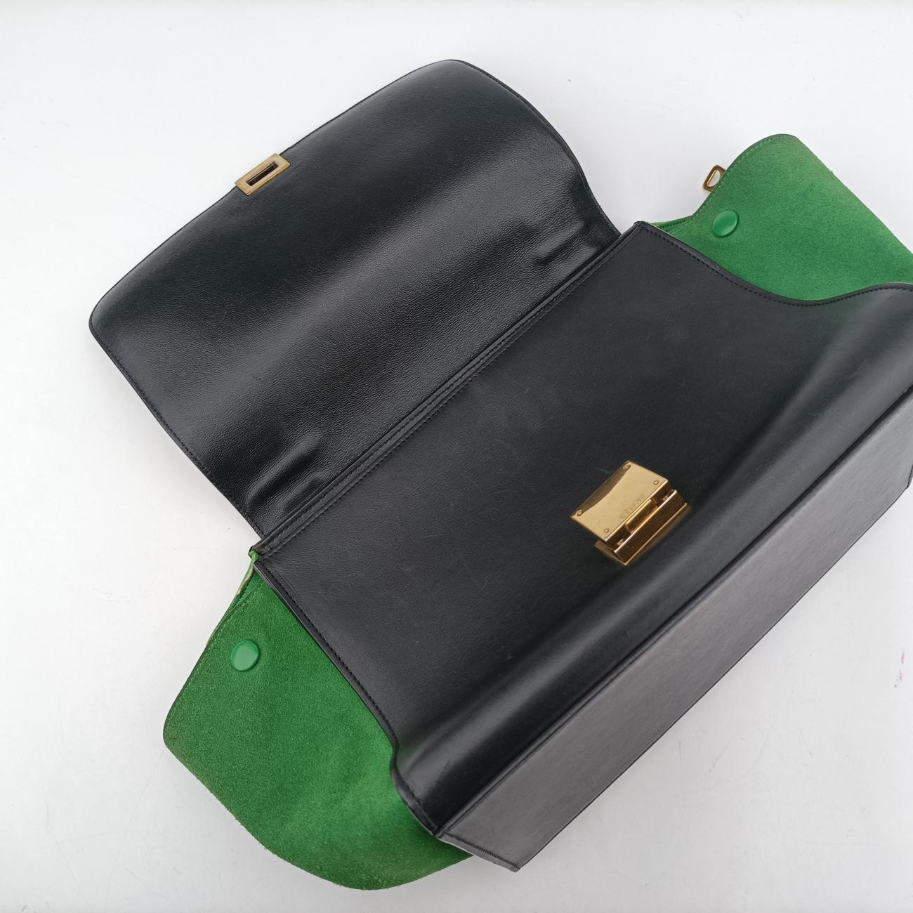 Trapeze Black x Green×Navy Leather x suede  U-PA-0114トラペーズスモール ブラック×グリーン×ネイビー レザー×スエード  U-PA-0114