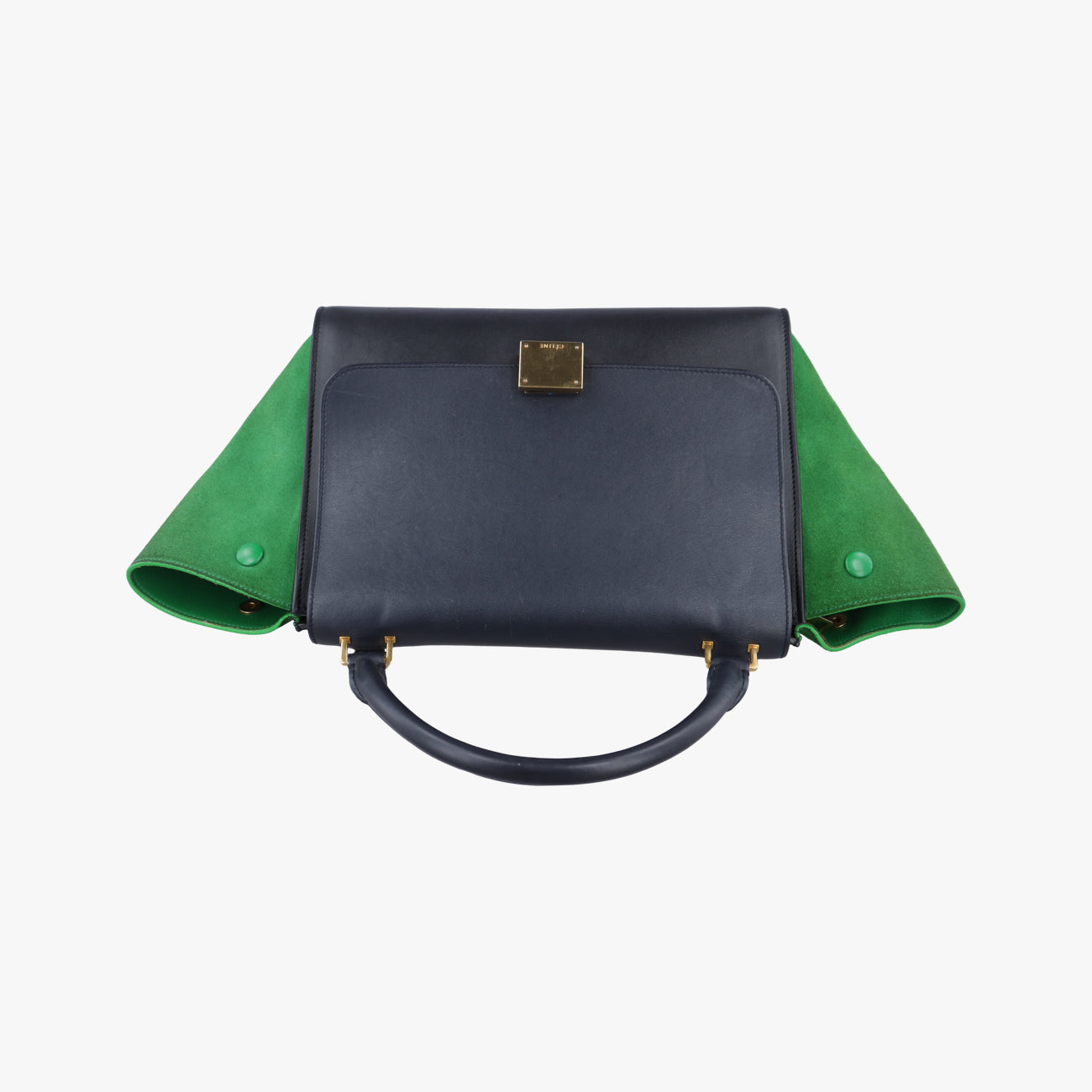 Trapeze Black x Green×Navy Leather x suede  U-PA-0114トラペーズスモール ブラック×グリーン×ネイビー レザー×スエード  U-PA-0114
