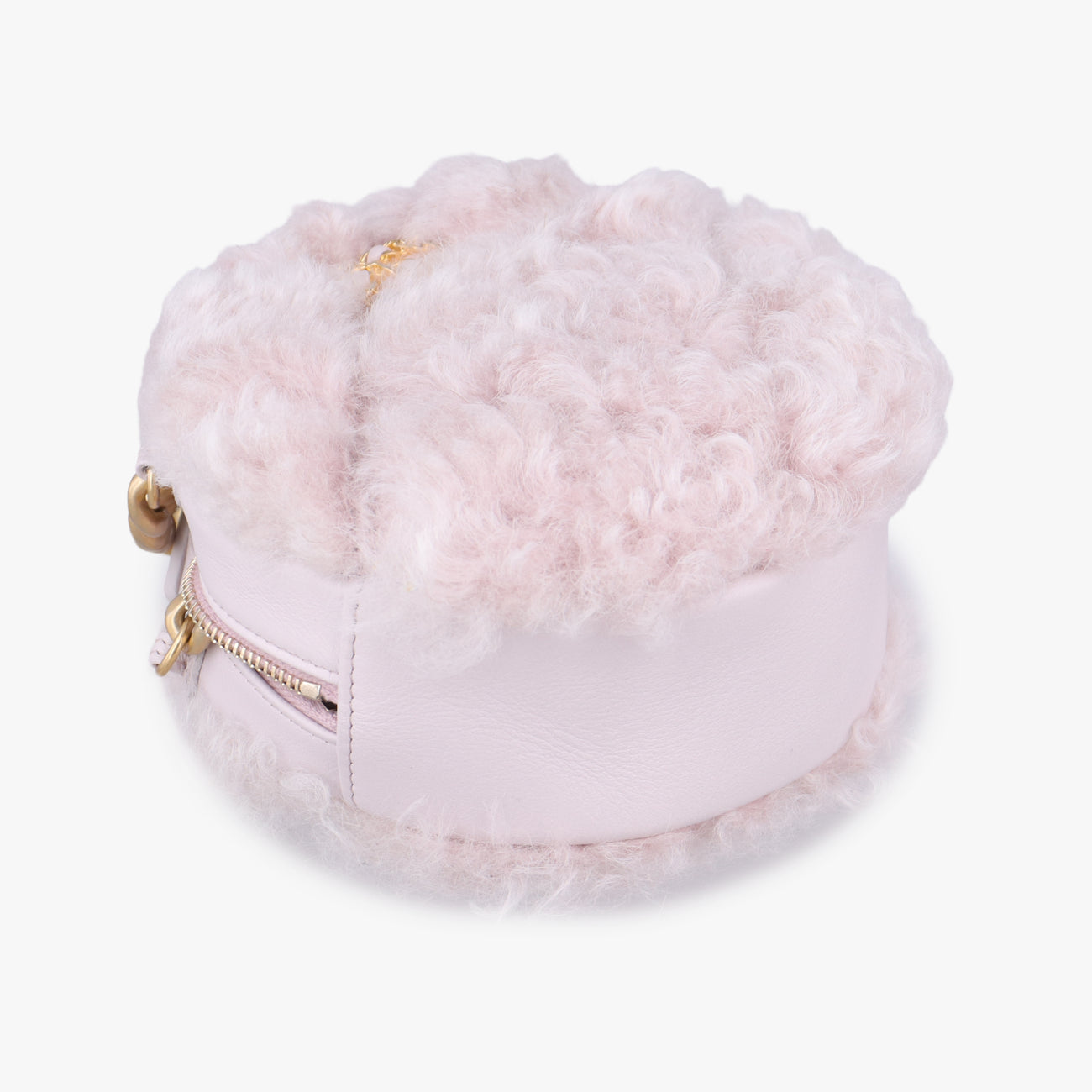 CHANEL 19 Round Pink Leather × wool AP0945 30235655シャネル19ラウンド ピンク レザー×ウール AP0945 30235655