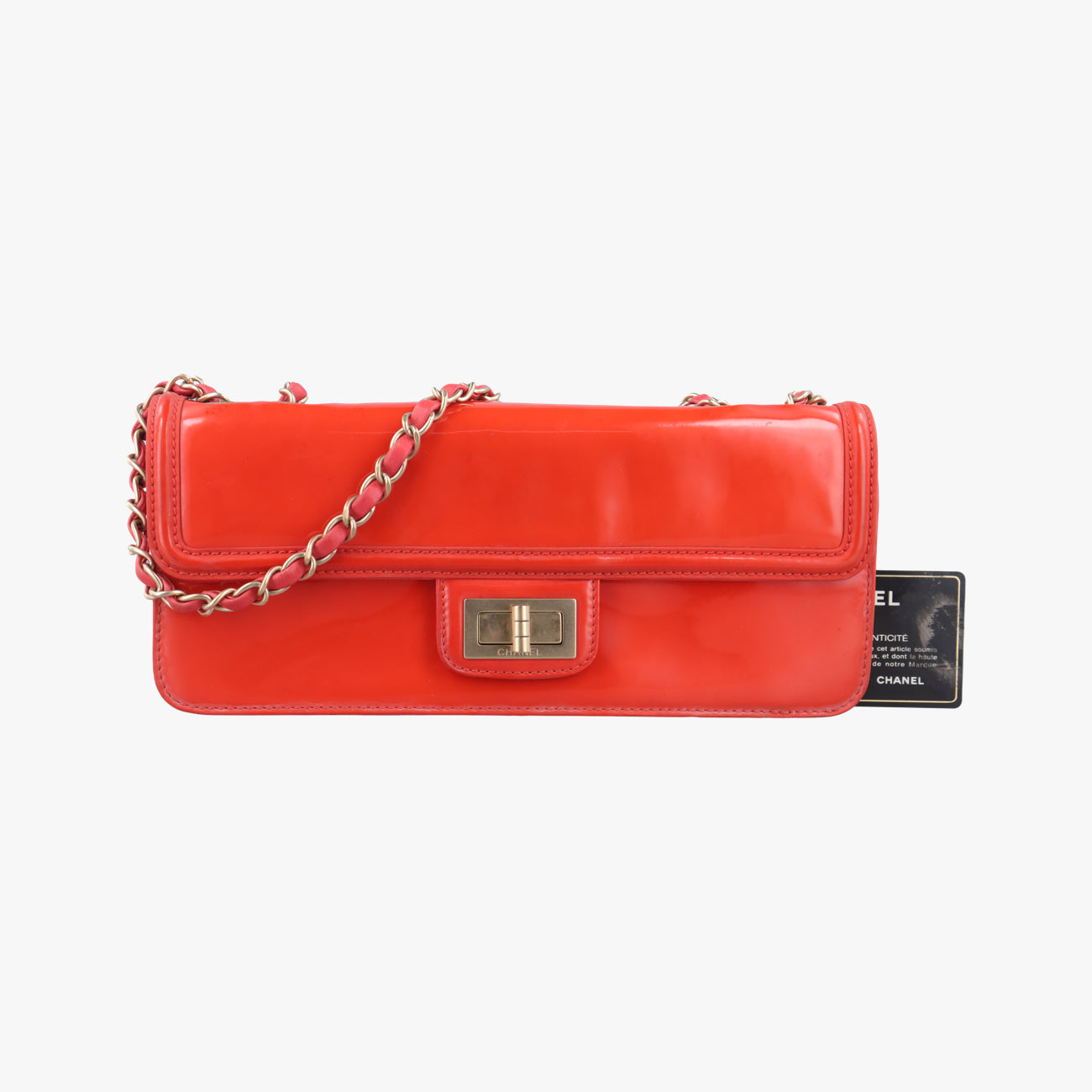 2.55 Lock Orange Patent Leather A46062 126596502.55 ロック オレンジ パテント A46062 12659650