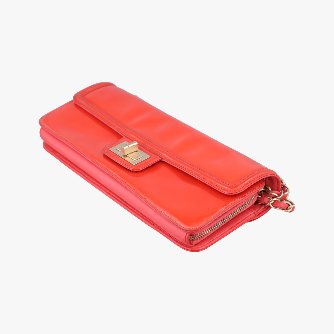 2.55 Lock Orange Patent Leather A46062 126596502.55 ロック オレンジ パテント A46062 12659650