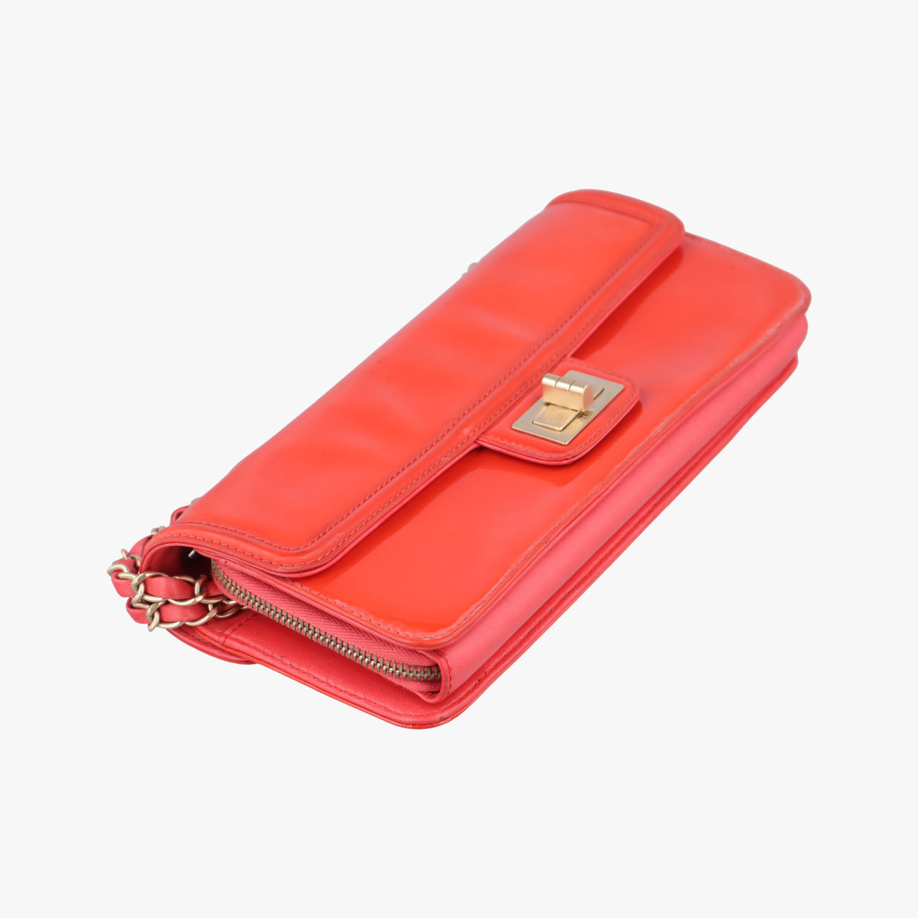 2.55 Lock Orange Patent Leather A46062 126596502.55 ロック オレンジ パテント A46062 12659650