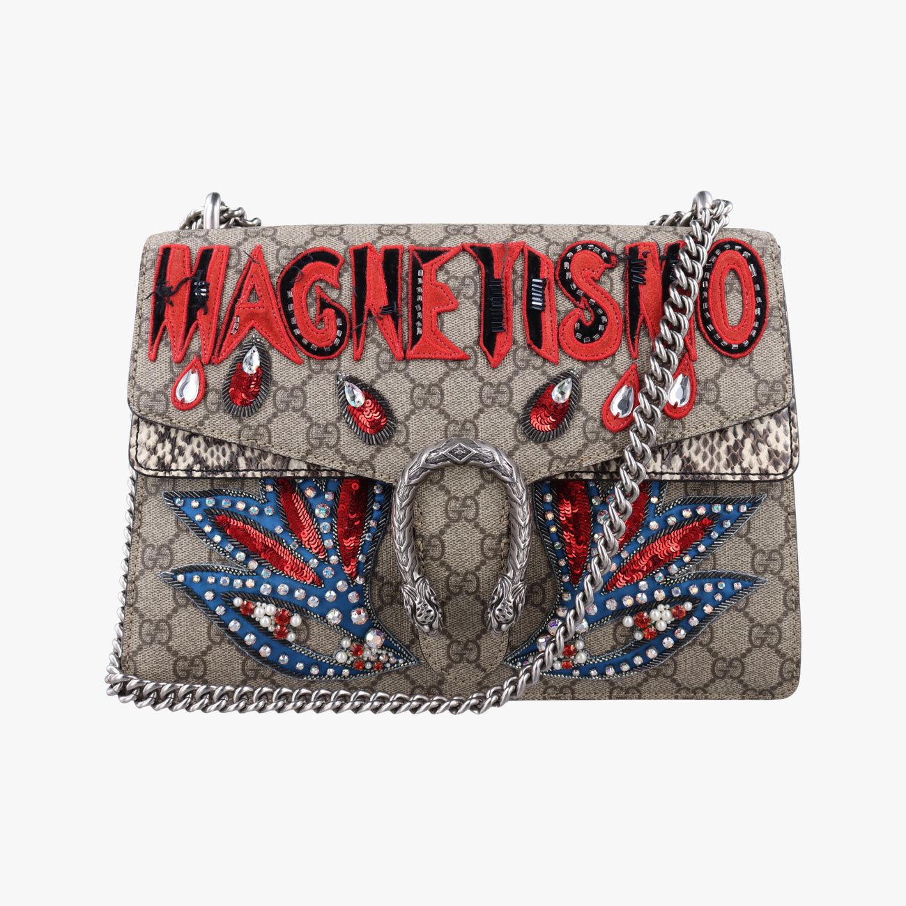 Dionysus Beige×Multicolour PVC coated canvas x snakeskin 400235 H024772053ディオニュソス ベージュ×マルチカラー PVCコーティングキャンバス×ヘビ革 400235 H024772053