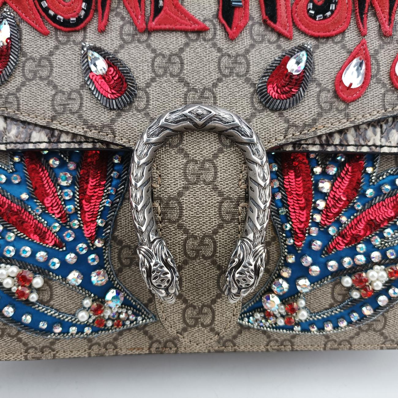 Dionysus Beige×Multicolour PVC coated canvas x snakeskin 400235 H024772053ディオニュソス ベージュ×マルチカラー PVCコーティングキャンバス×ヘビ革 400235 H024772053