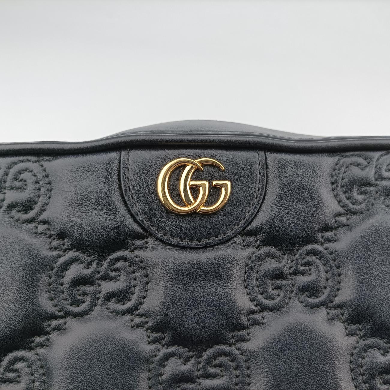 GG Matelasse Black Leather 702234 I038618670GGマトラッセ ブラック レザー 702234 I038618670