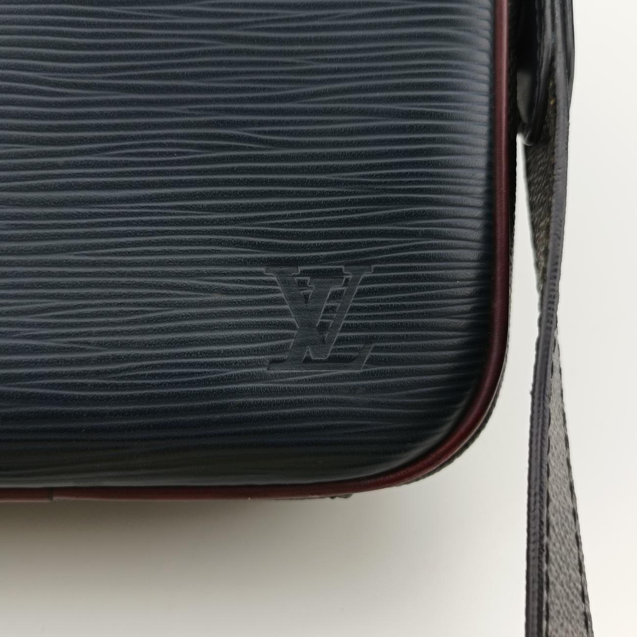 Danube Slim Navy x Yellowe x Noir Epi×DAMIER GRAPHITE M55100 FO1189ダヌーブスリム ネイビー×イエロー×ノワール エピ×ダミエグラフィット M55100 FO1189