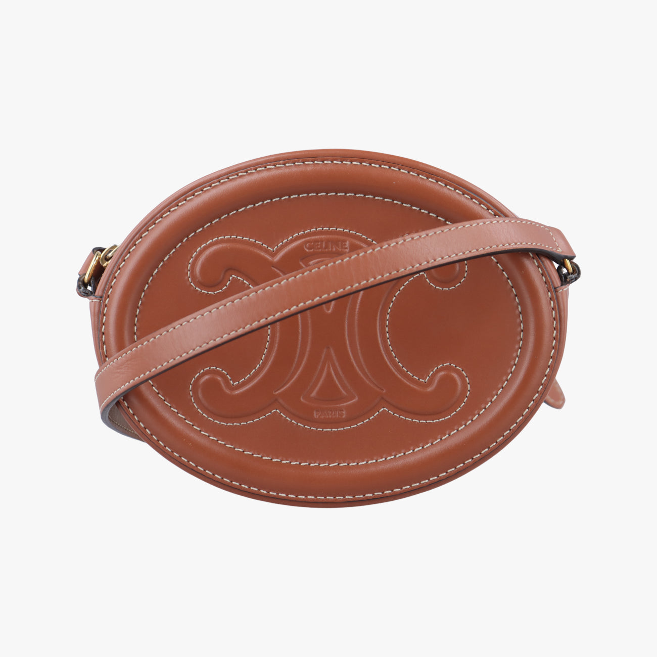 Oval Purse Cuir Triomphe Brown Leather  S-SD-2291オーバルパース キュイル トリオンフ ブラウン レザー  S-SD-2291