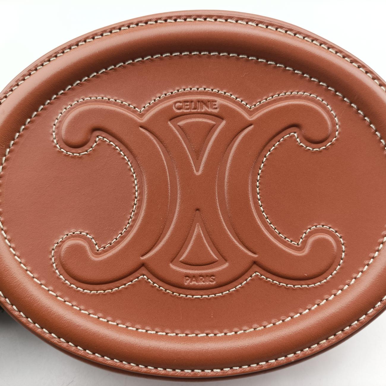 Oval Purse Cuir Triomphe Brown Leather  S-SD-2291オーバルパース キュイル トリオンフ ブラウン レザー  S-SD-2291