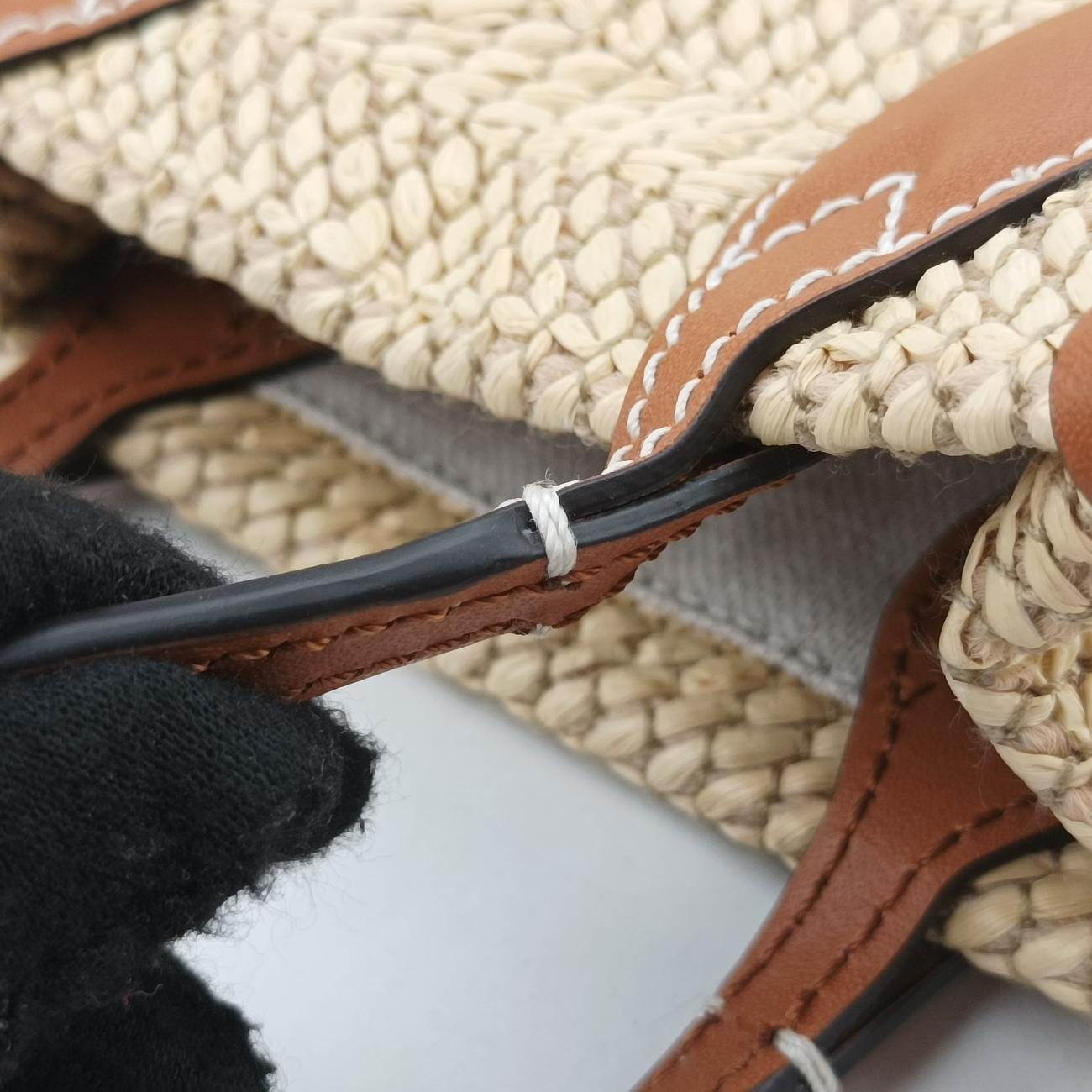 Super Mini Straw-Effect Brown×beige straw×Leather 780083 スーパーミニ ストロー エフェクト ブラウン×ベージュ ストロー×レザー 780083 