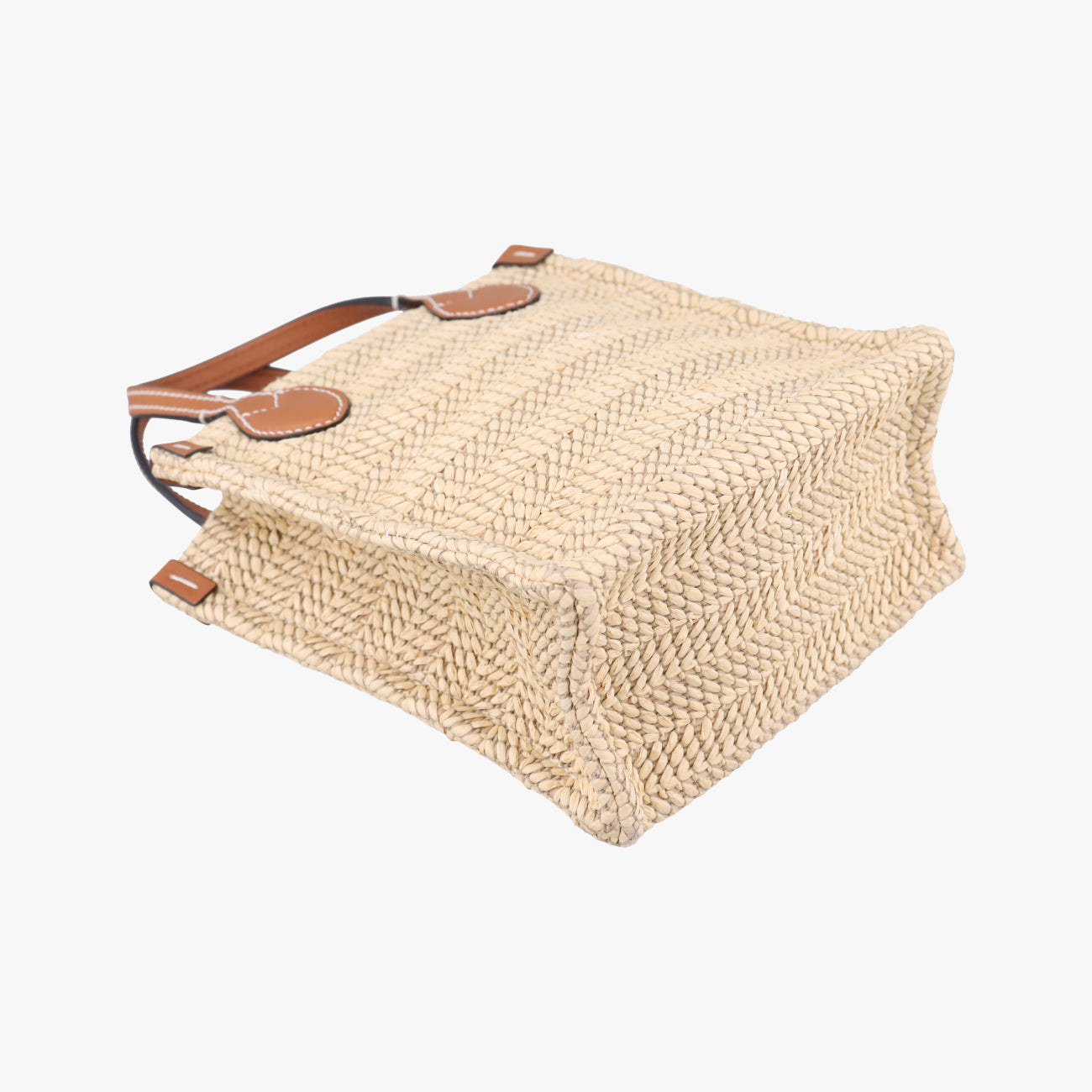 Super Mini Straw-Effect Brown×beige straw×Leather 780083 スーパーミニ ストロー エフェクト ブラウン×ベージュ ストロー×レザー 780083 