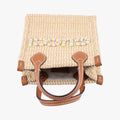 Super Mini Straw-Effect Brown×beige straw×Leather 780083 スーパーミニ ストロー エフェクト ブラウン×ベージュ ストロー×レザー 780083 