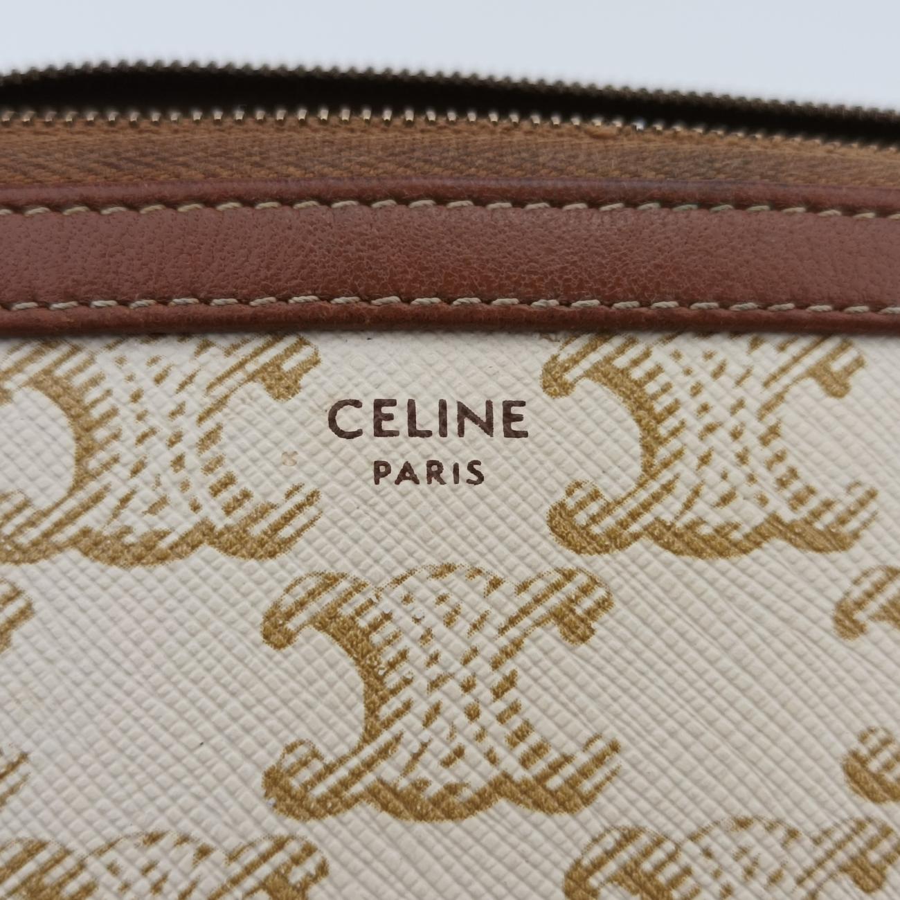 Triomphe Chain Clutch White PVC coated canvas  U-SD-0261トリオンフ チェーン クラッチ ホワイト PVCコーティングキャンバス  U-SD-0261