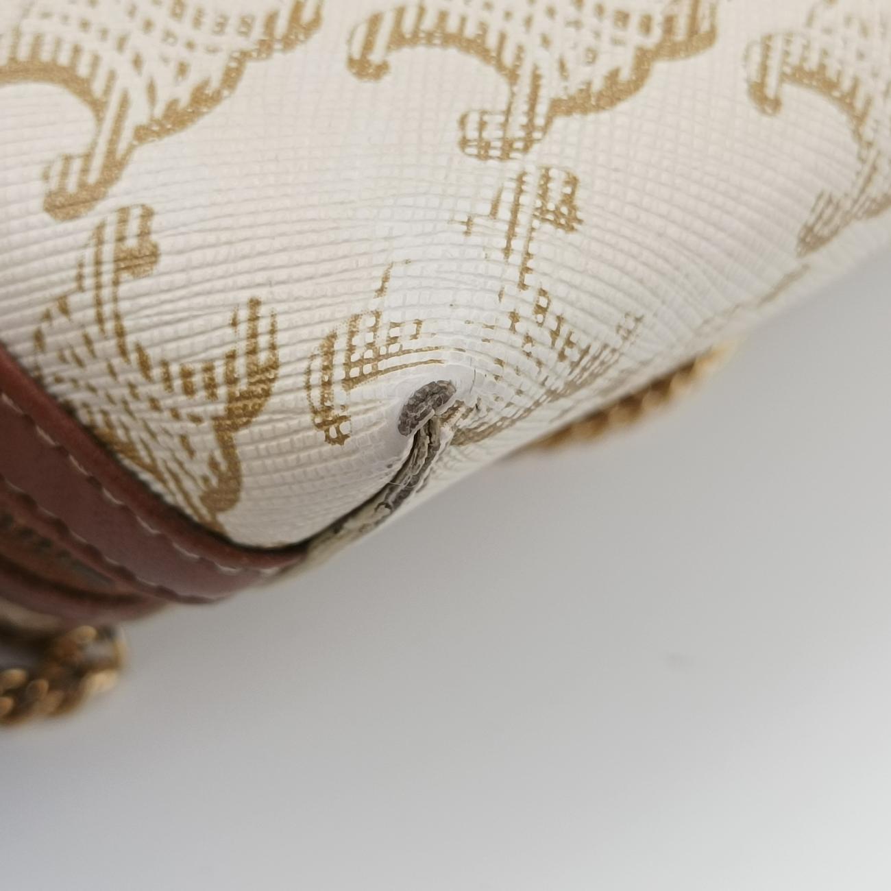 Triomphe Chain Clutch White PVC coated canvas  U-SD-0261トリオンフ チェーン クラッチ ホワイト PVCコーティングキャンバス  U-SD-0261