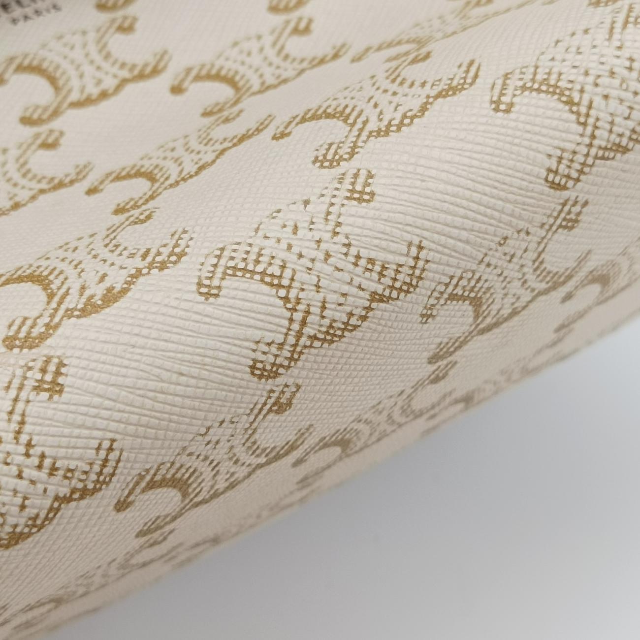 Triomphe Chain Clutch White PVC coated canvas  U-SD-0261トリオンフ チェーン クラッチ ホワイト PVCコーティングキャンバス  U-SD-0261