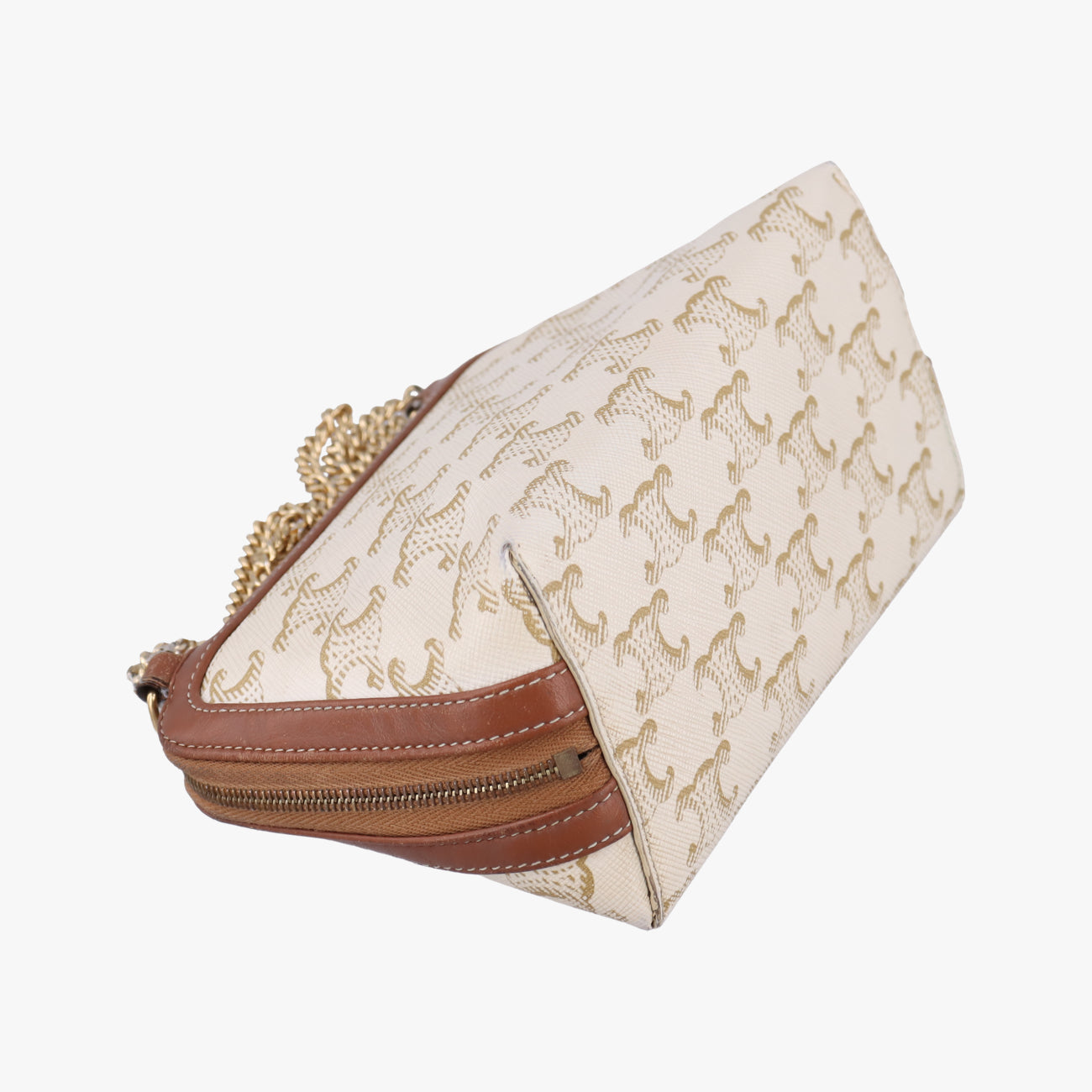 Triomphe Chain Clutch White PVC coated canvas  U-SD-0261トリオンフ チェーン クラッチ ホワイト PVCコーティングキャンバス  U-SD-0261