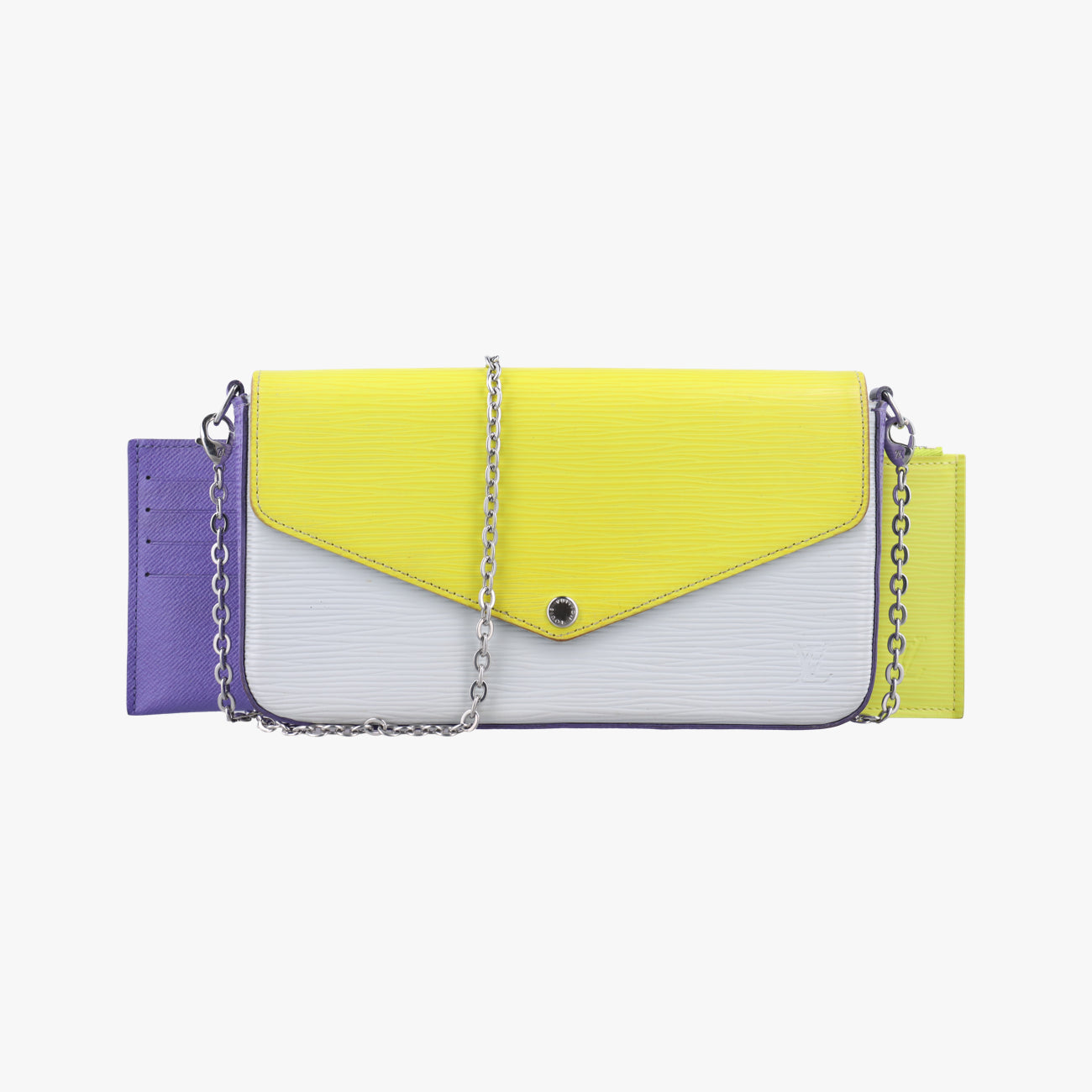 Pochette FeLICIE ACID YELLOW×Purple×Gres epi M61753 TJ2176ポシェット フェリシー アシッド イエロー×パープル×グリ エピ M61753 TJ2176