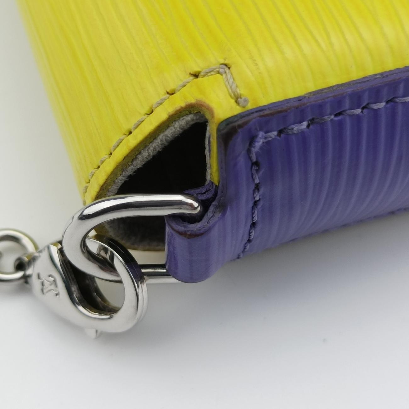 Pochette FeLICIE ACID YELLOW×Purple×Gres epi M61753 TJ2176ポシェット フェリシー アシッド イエロー×パープル×グリ エピ M61753 TJ2176