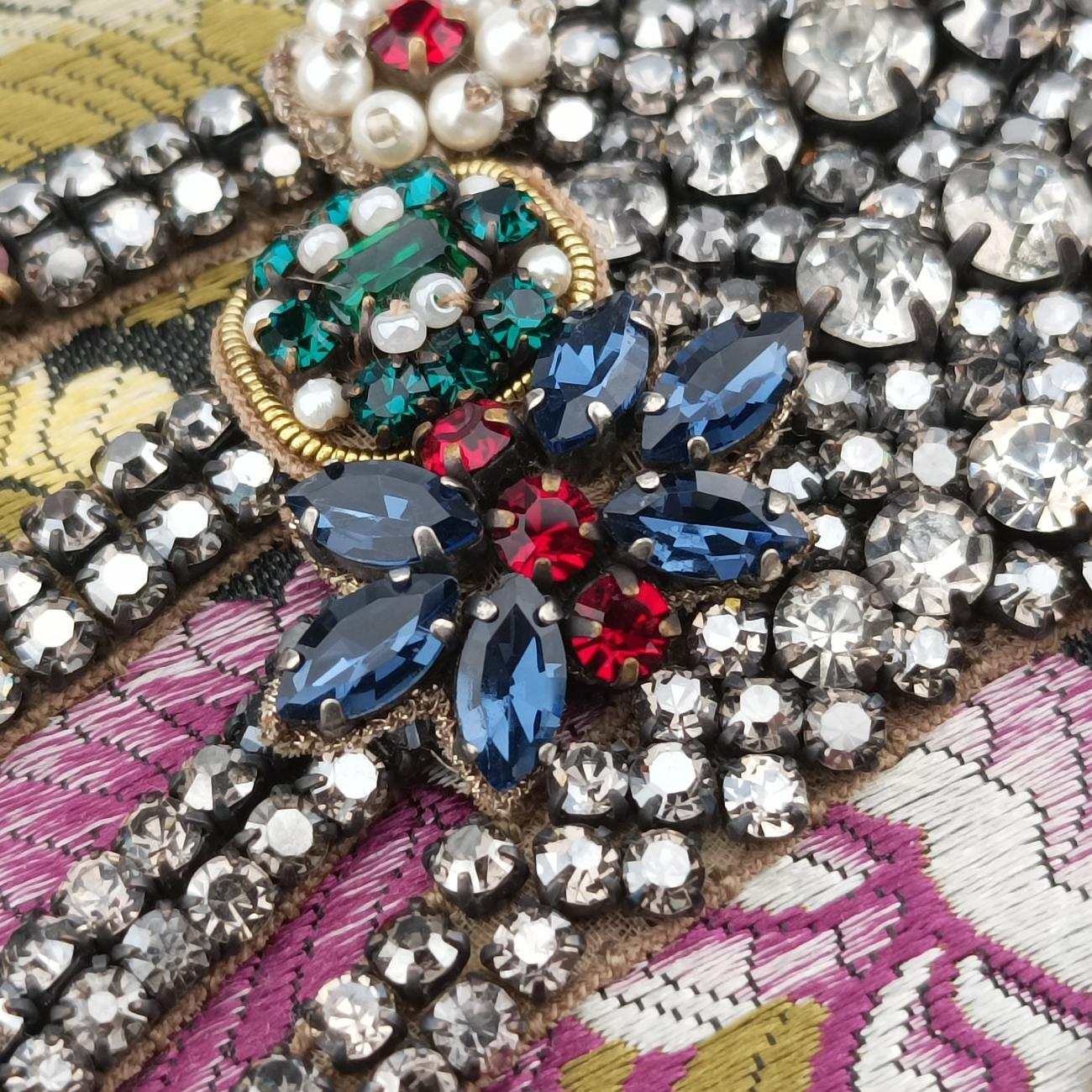 Brocade Embroidered Broadway BoxMulticolourFabric×Leather436084F019763731ブロケード刺繍ブロードウェイボックスマルチカラーファブリック×レザー436084F019763731