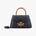 Queen Margaret Bamboo Black Leather 476531 D022265974クイーンマーガレット バンブー ブラック レザー 476531 D022265974