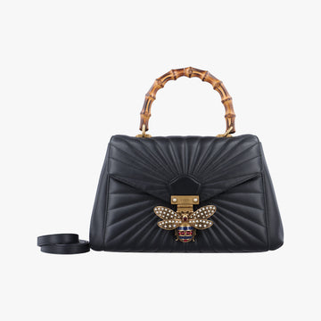 Queen Margaret Bamboo Black Leather 476531 D022265974クイーンマーガレット バンブー ブラック レザー 476531 D022265974