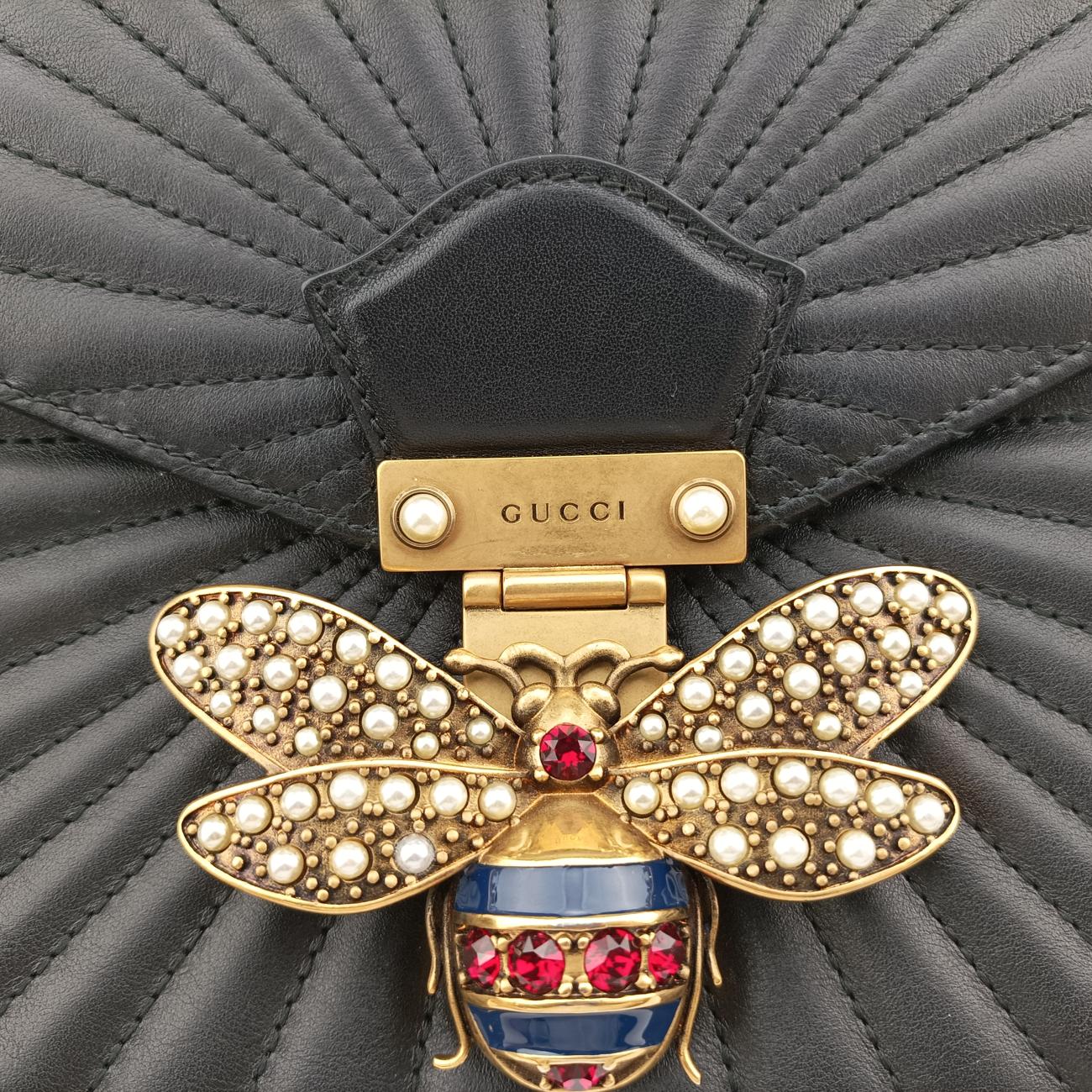 Queen Margaret Bamboo Black Leather 476531 D022265974クイーンマーガレット バンブー ブラック レザー 476531 D022265974
