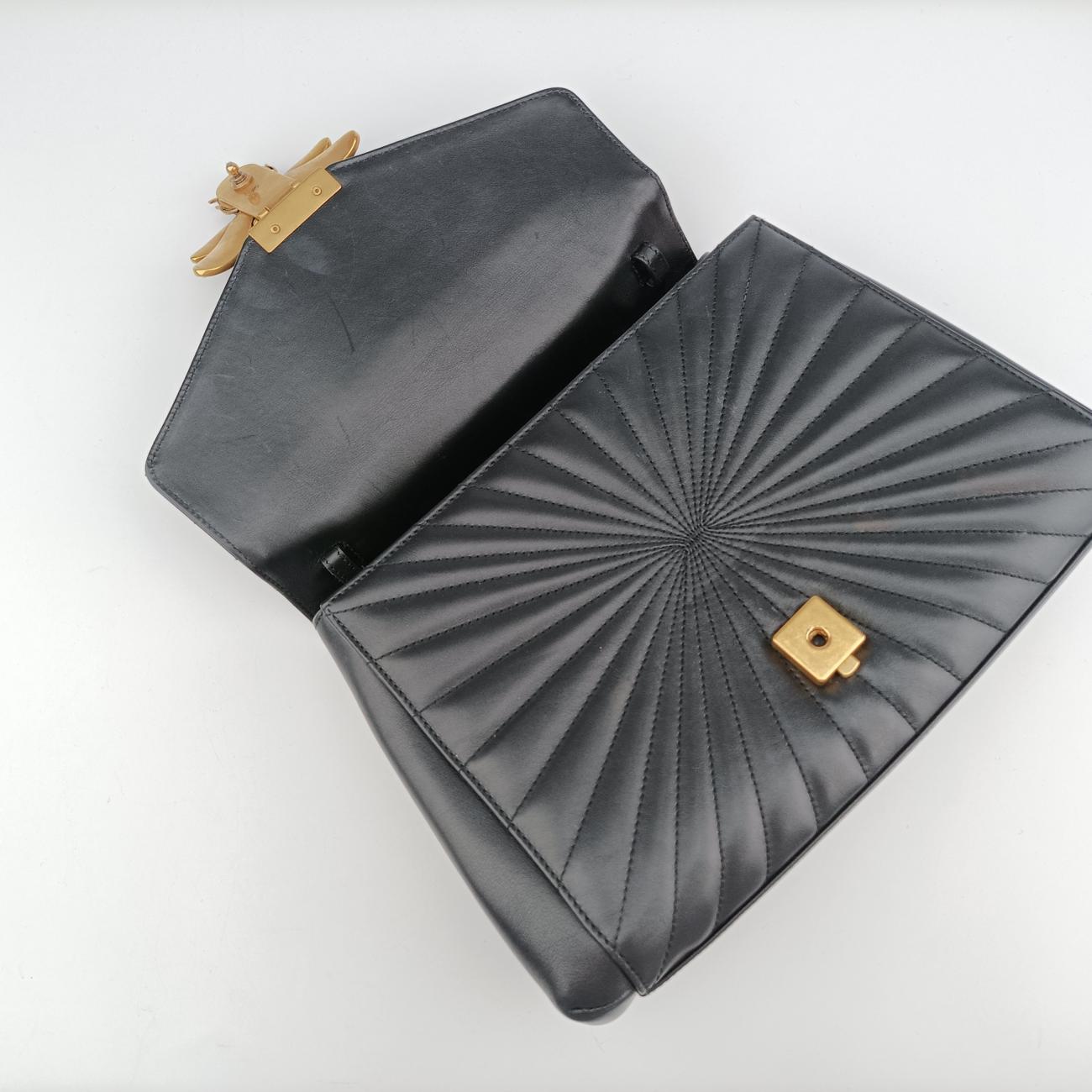 Queen Margaret Bamboo Black Leather 476531 D022265974クイーンマーガレット バンブー ブラック レザー 476531 D022265974