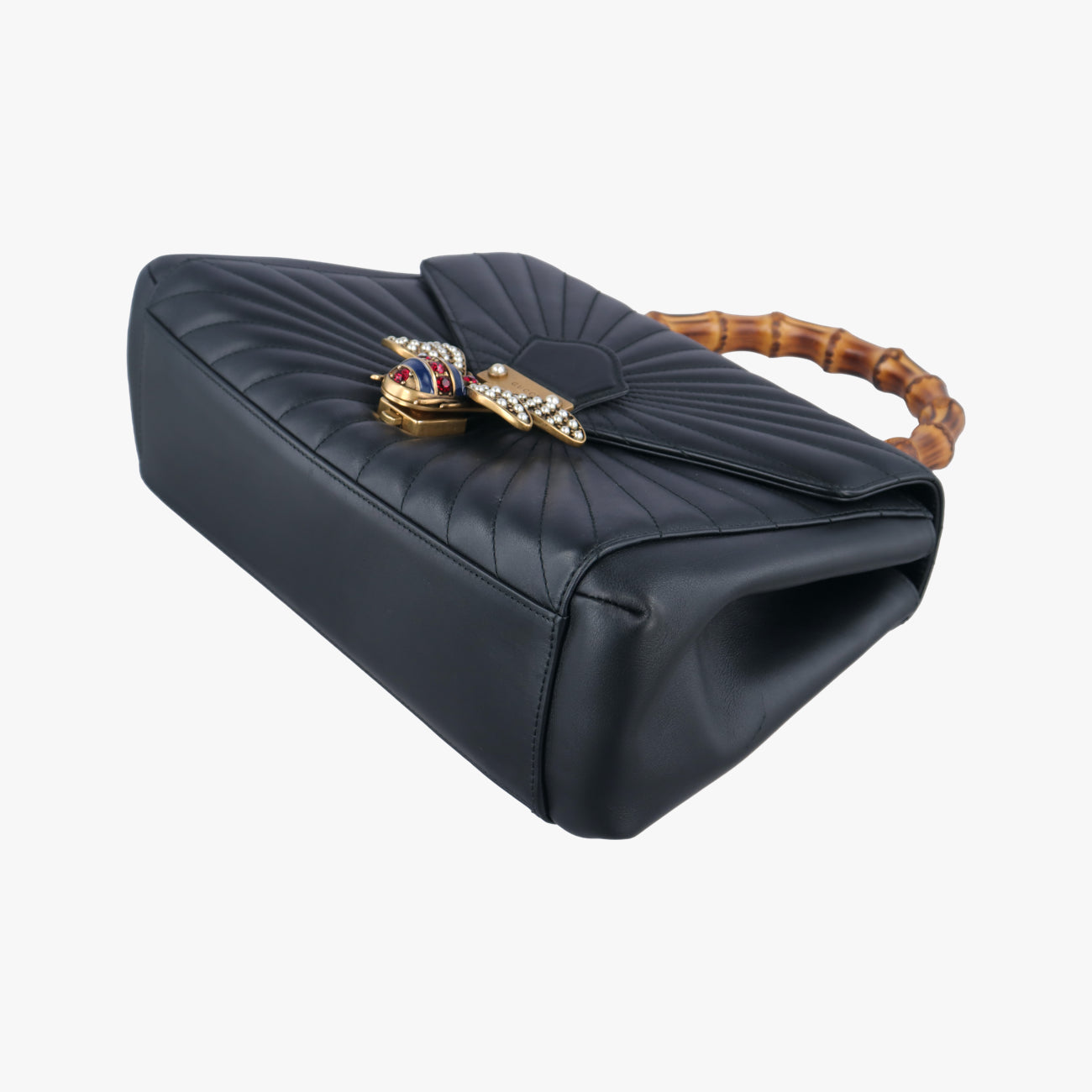 Queen Margaret Bamboo Black Leather 476531 D022265974クイーンマーガレット バンブー ブラック レザー 476531 D022265974