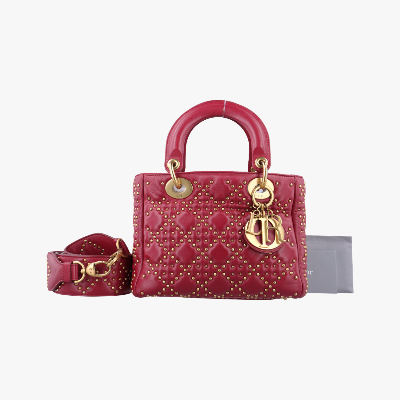 Lady Dior Red lambskin  28-MA-0137レディディオール レッド ラムスキン  28-MA-0137