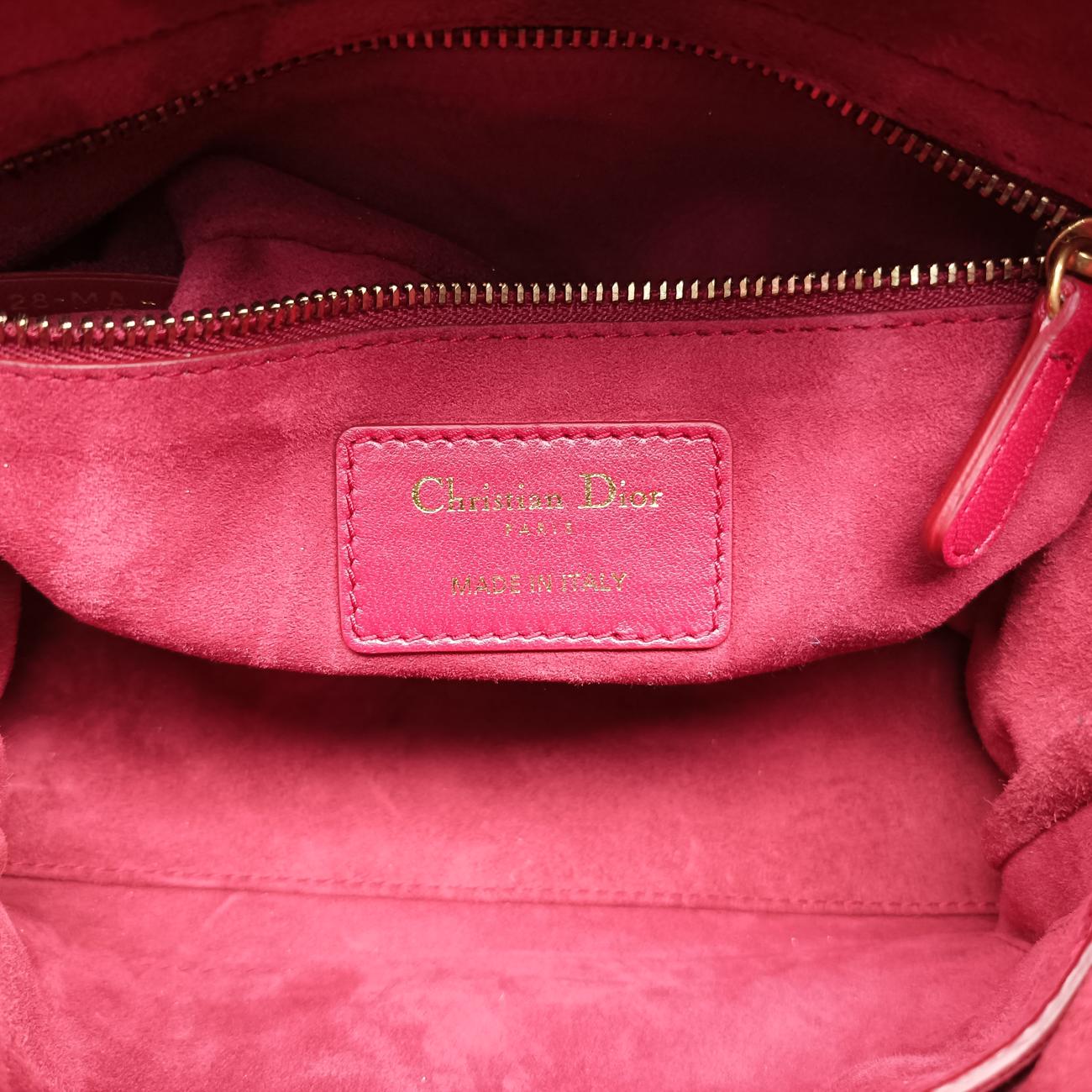 Lady Dior Red lambskin  28-MA-0137レディディオール レッド ラムスキン  28-MA-0137
