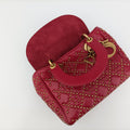 Lady Dior Red lambskin  28-MA-0137レディディオール レッド ラムスキン  28-MA-0137