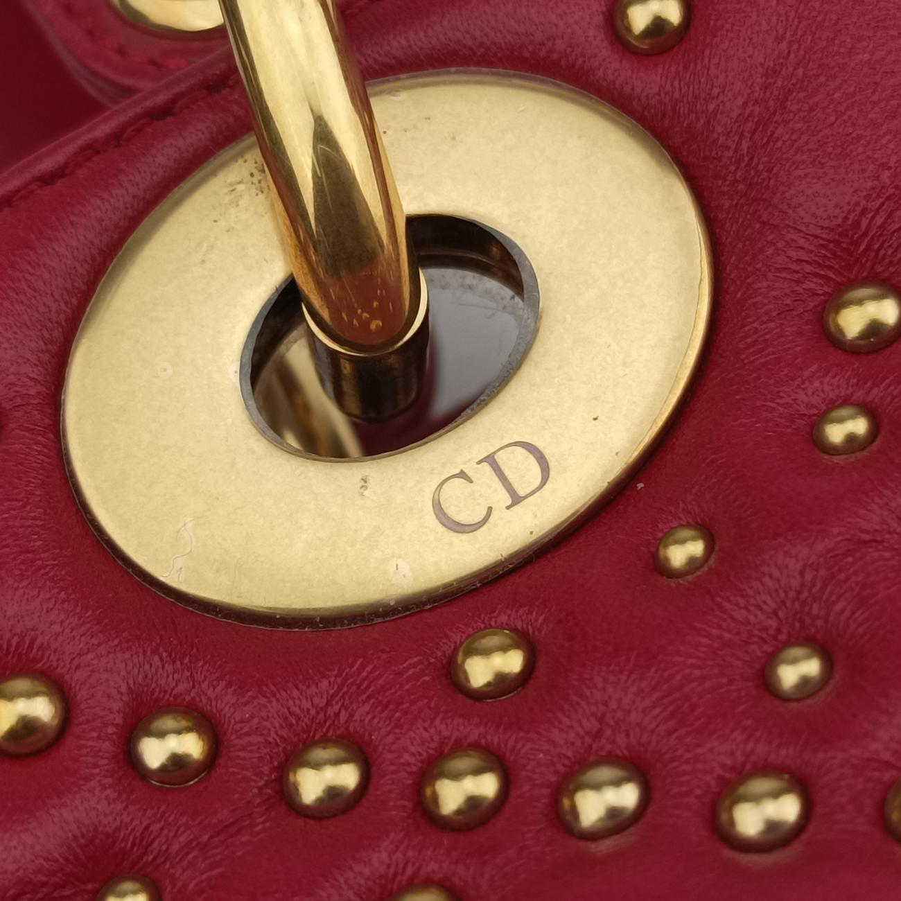 Lady Dior Red lambskin  28-MA-0137レディディオール レッド ラムスキン  28-MA-0137