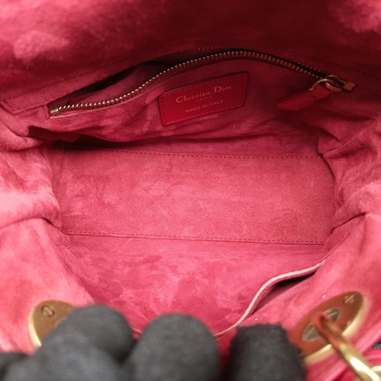 Lady Dior Red lambskin  28-MA-0137レディディオール レッド ラムスキン  28-MA-0137