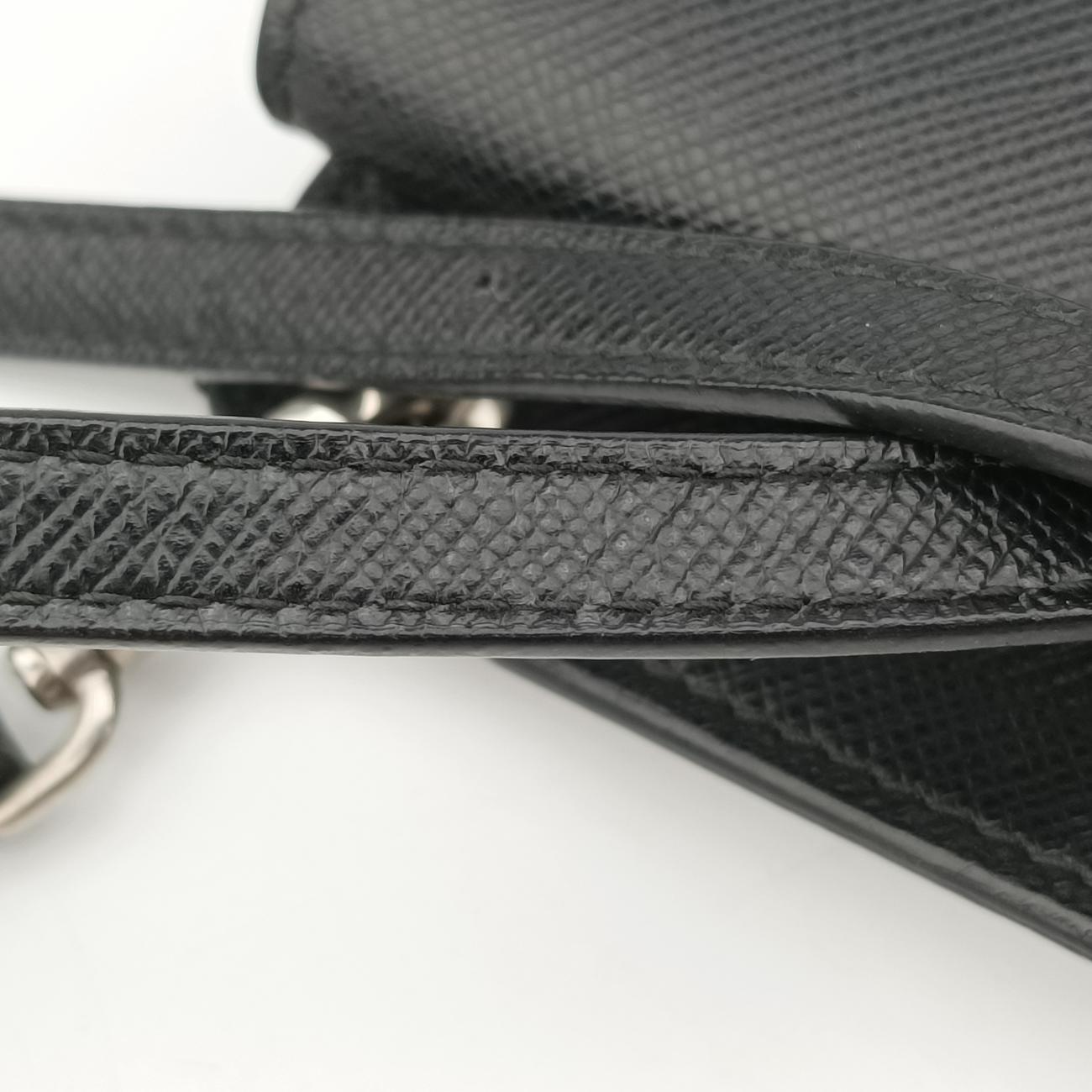retro logo flat Black Leather 1DH007 234レトロ ロゴフラット ブラック レザー 1DH007 234