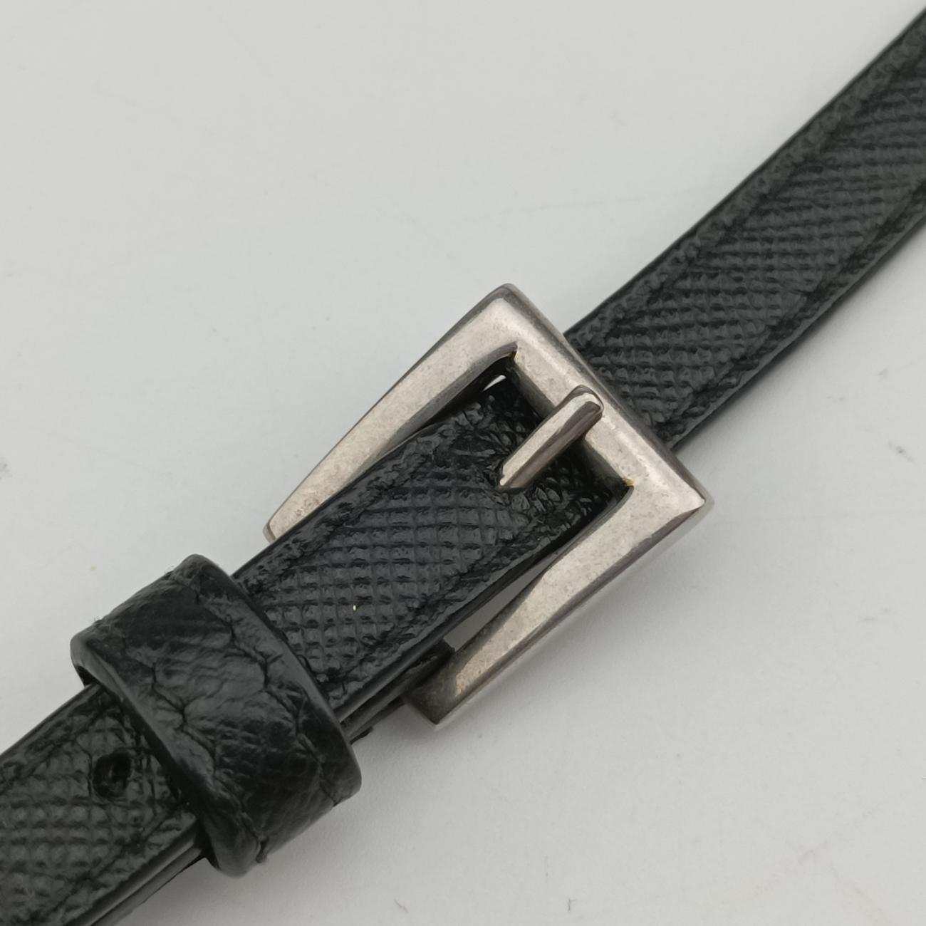 retro logo flat Black Leather 1DH007 234レトロ ロゴフラット ブラック レザー 1DH007 234