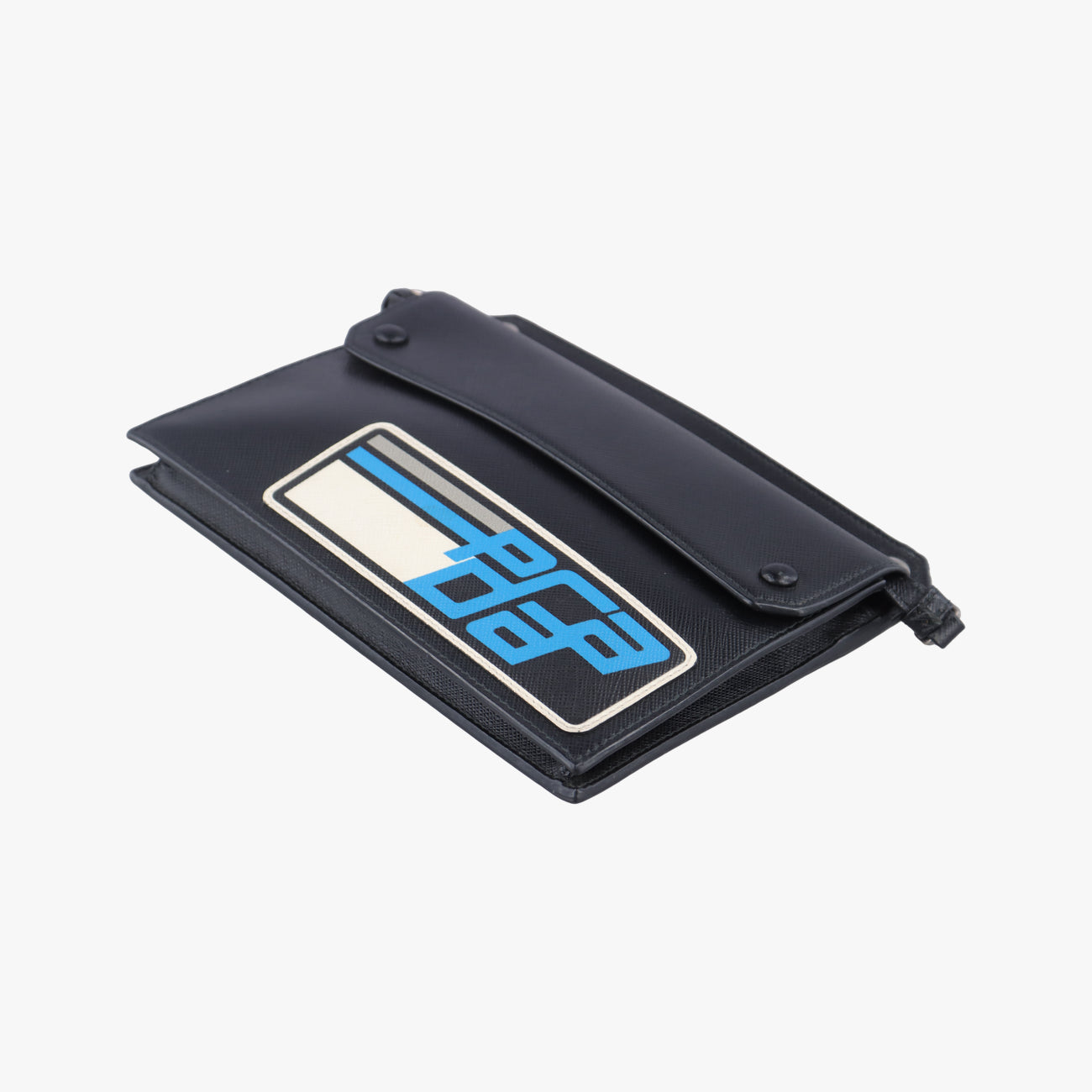 retro logo flat Black Leather 1DH007 234レトロ ロゴフラット ブラック レザー 1DH007 234