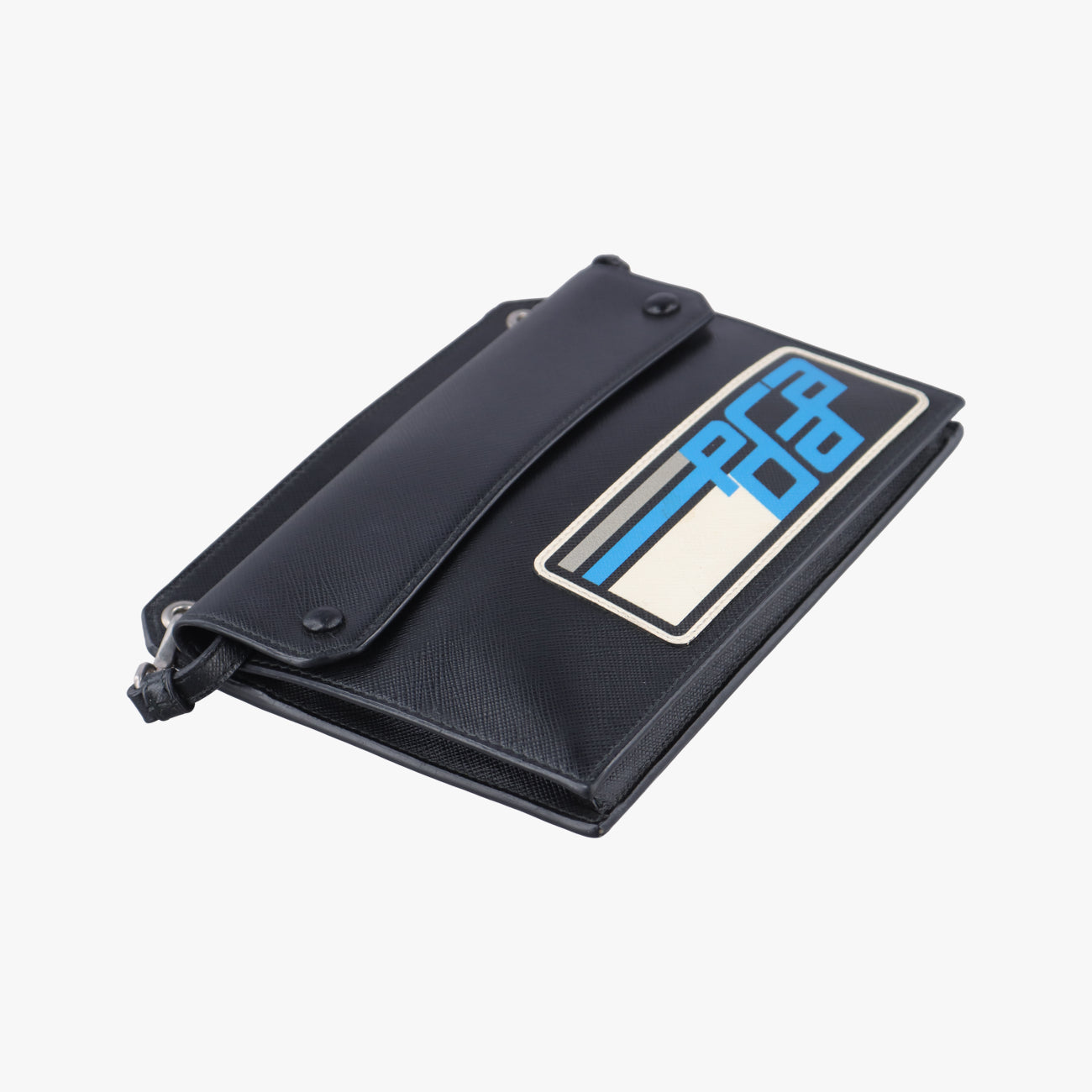 retro logo flat Black Leather 1DH007 234レトロ ロゴフラット ブラック レザー 1DH007 234