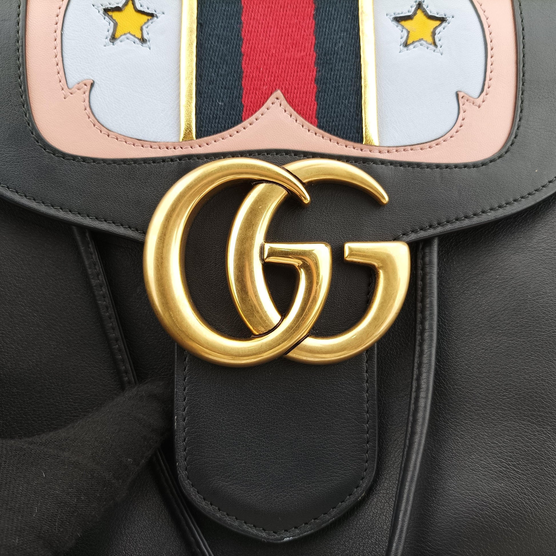 GG Marmont Black×Multicolour Leather 432265 G019875201GGマーモント ブラック×マルチカラー レザー 432265 G019875201