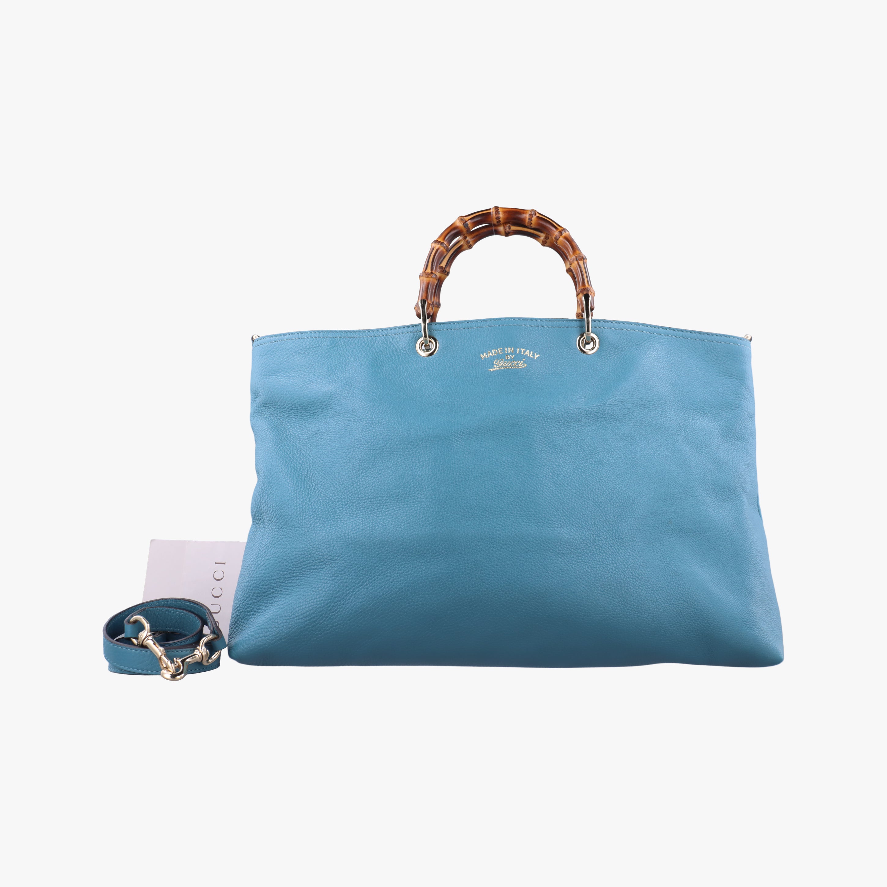 Bamboo Shopper Blue Leather 323664 B014740224バンブーショッパー ブルー レザー 323664 B014740224