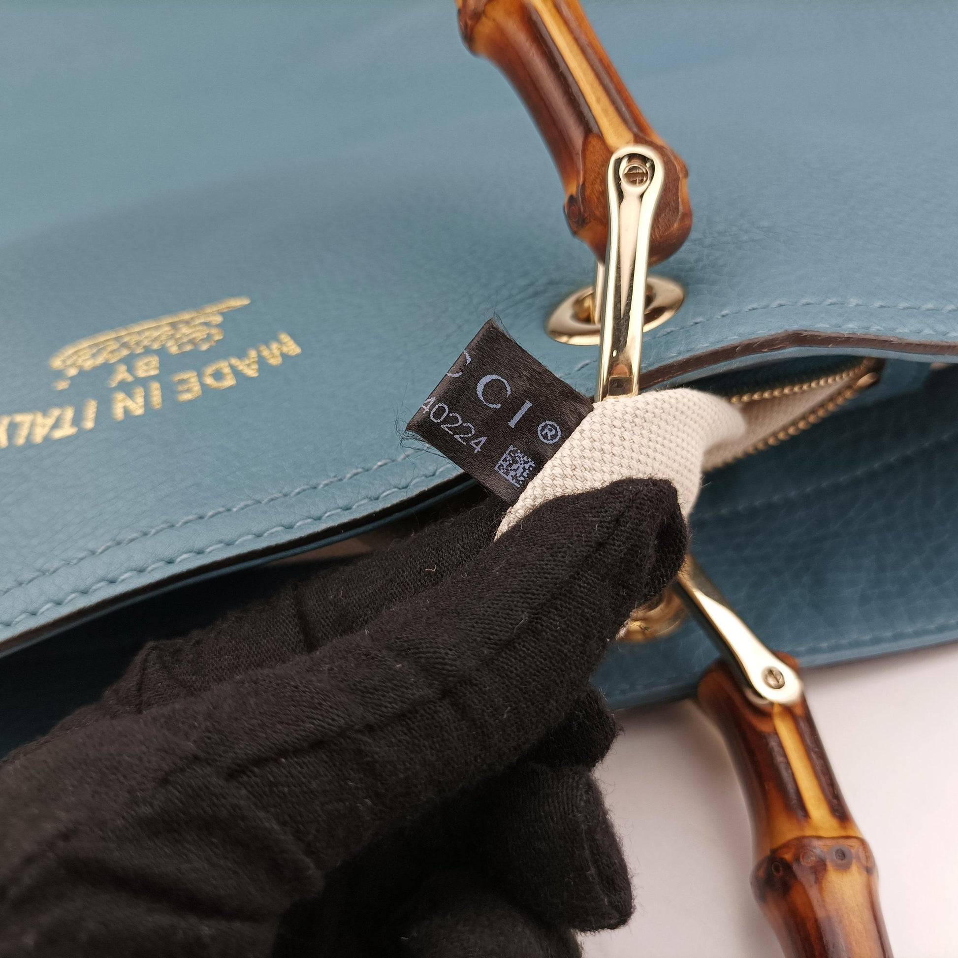 Bamboo Shopper Blue Leather 323664 B014740224バンブーショッパー ブルー レザー 323664 B014740224