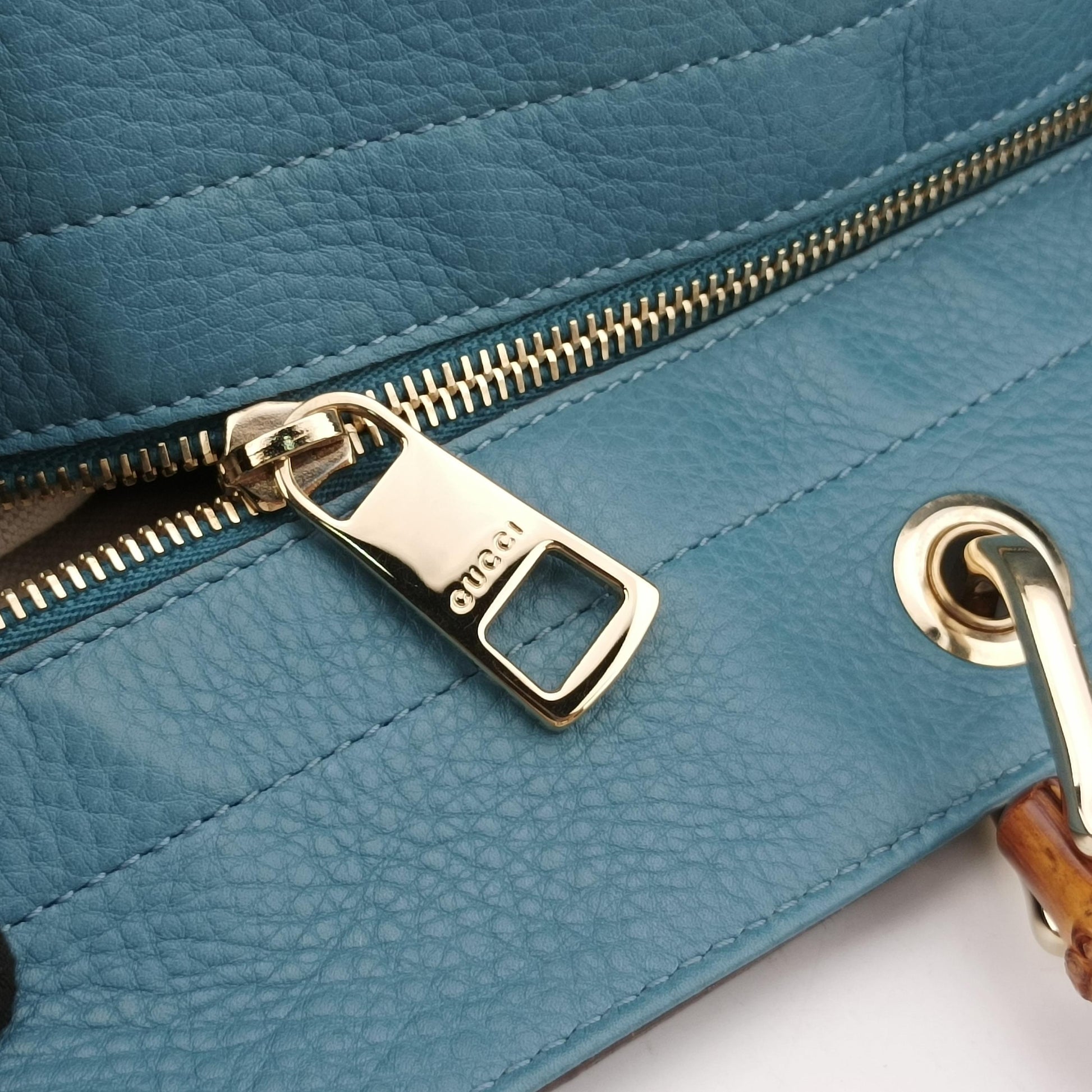 Bamboo Shopper Blue Leather 323664 B014740224バンブーショッパー ブルー レザー 323664 B014740224